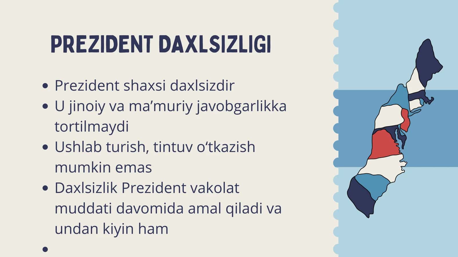 OʻZBEKISTON RESPUBLIKASI PREZIDENTI FAOLIYATINING ASOSIY KAFOLATLARI QABUL QILINGAN SANA 25 APREL 2003 YIL QONUN RAQAMI 480-II 3