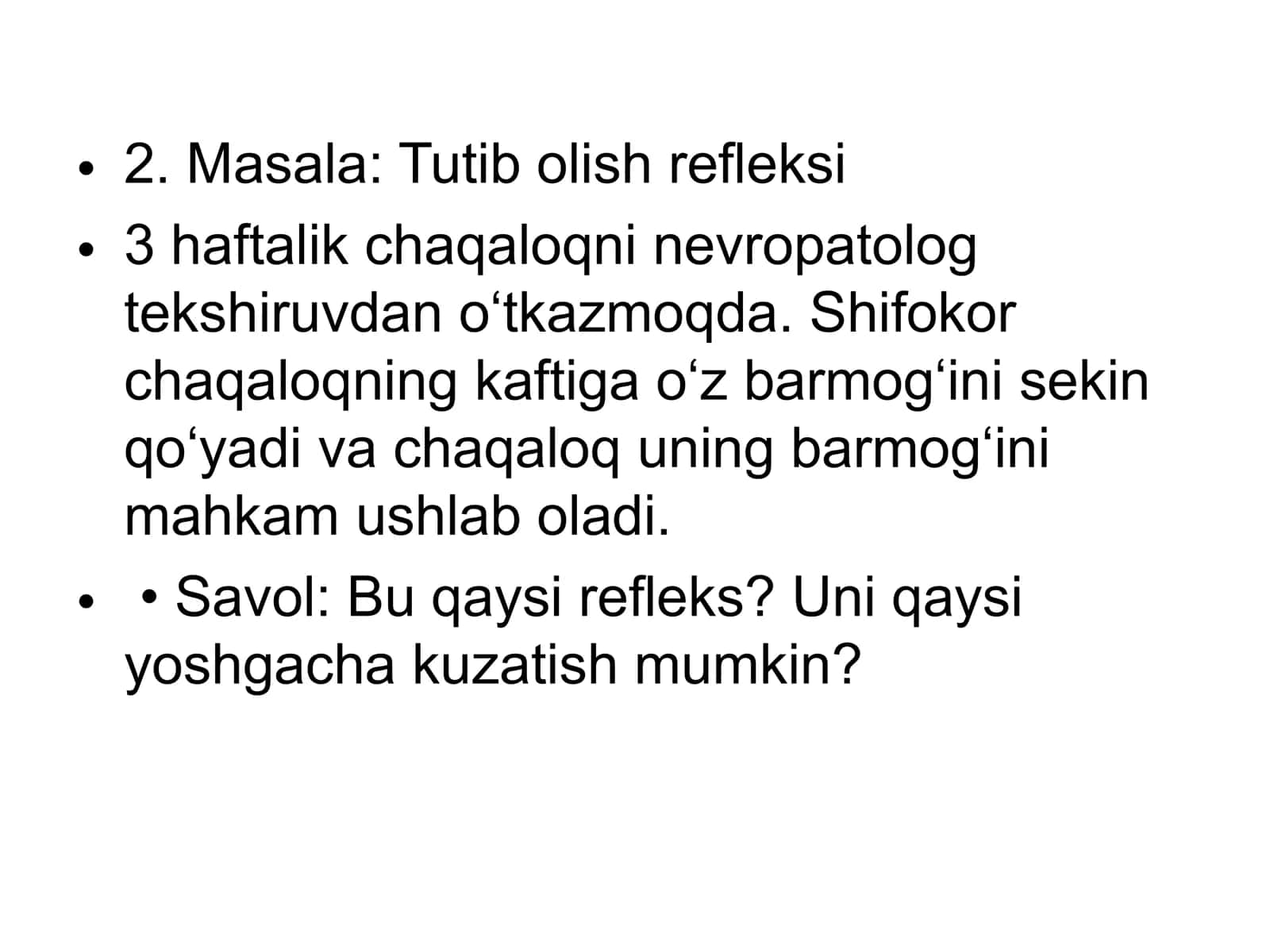Chaqaloq reflekslari 3