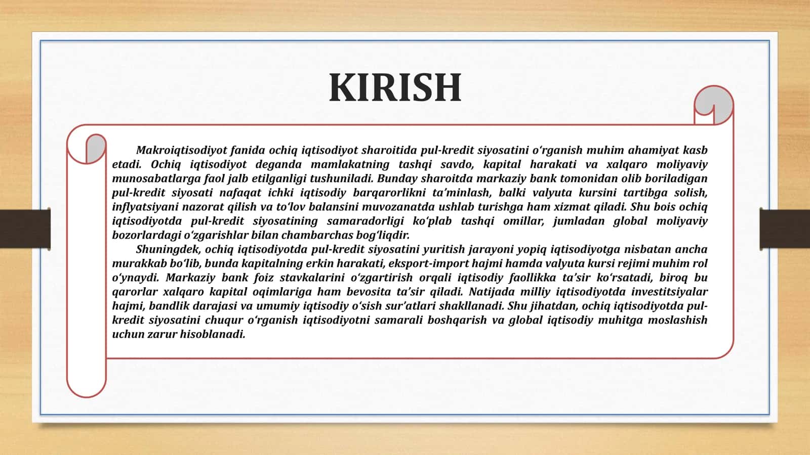 OCHIQ IQTISODIYOTDA PUL-KREDIT SIYOSATI 3