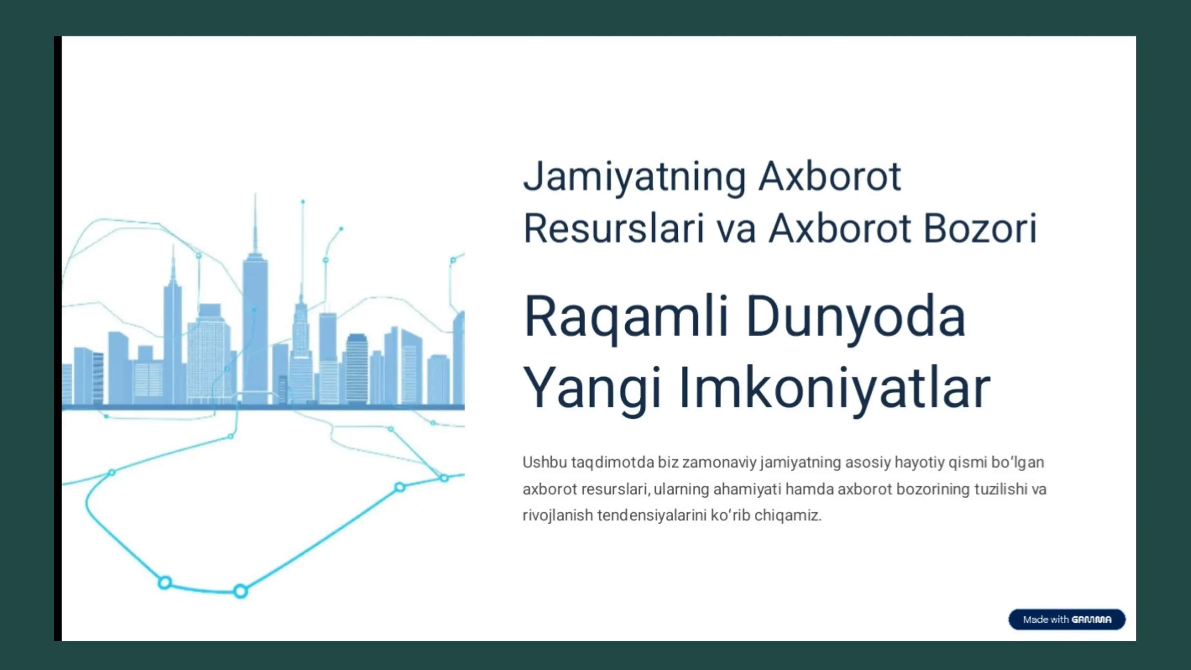 Axborot Resurslari va Axborot Bozori 3