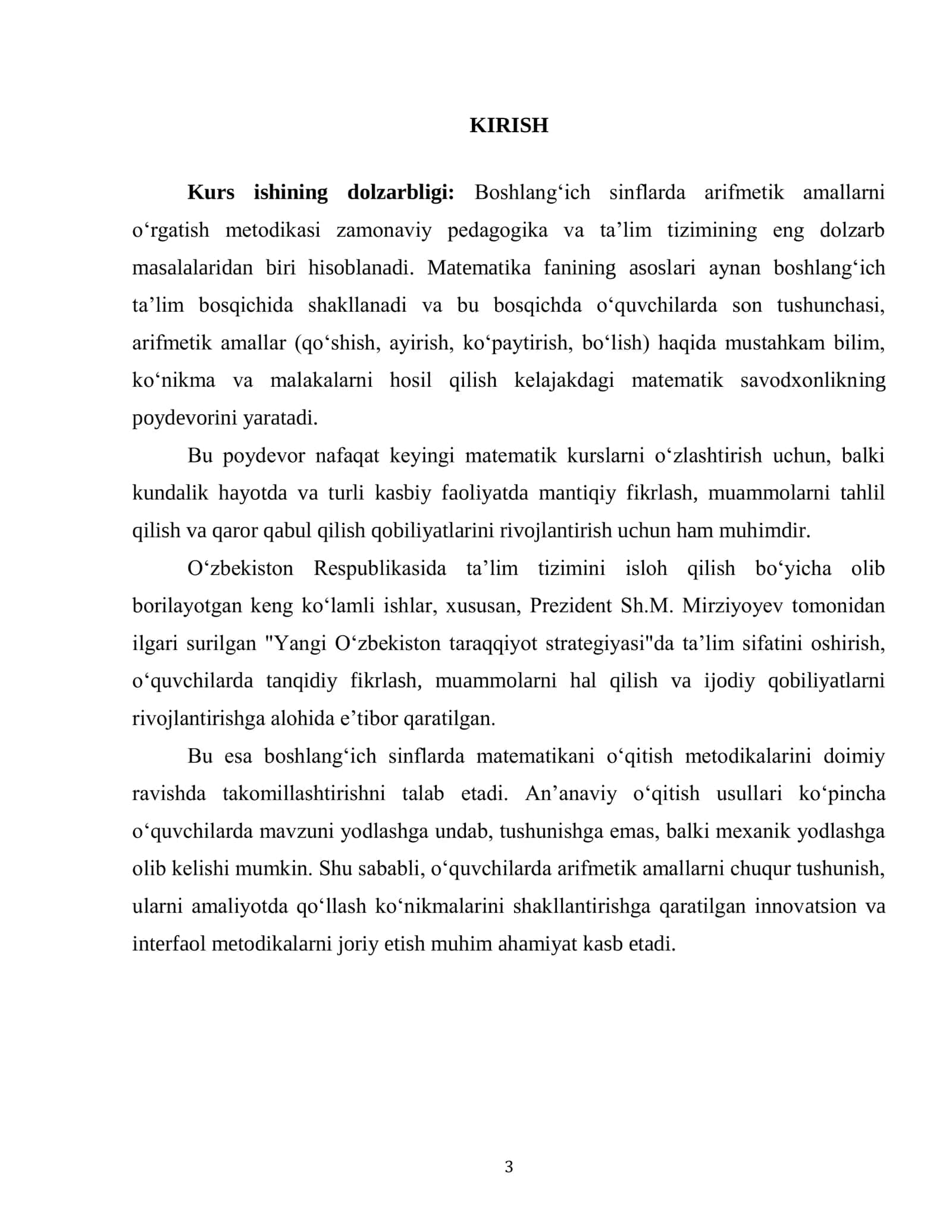 BOSHLANGʻICH SINFLARDA ARIFMETIK AMALLARNI OʻRGATISH METODIKASI 3