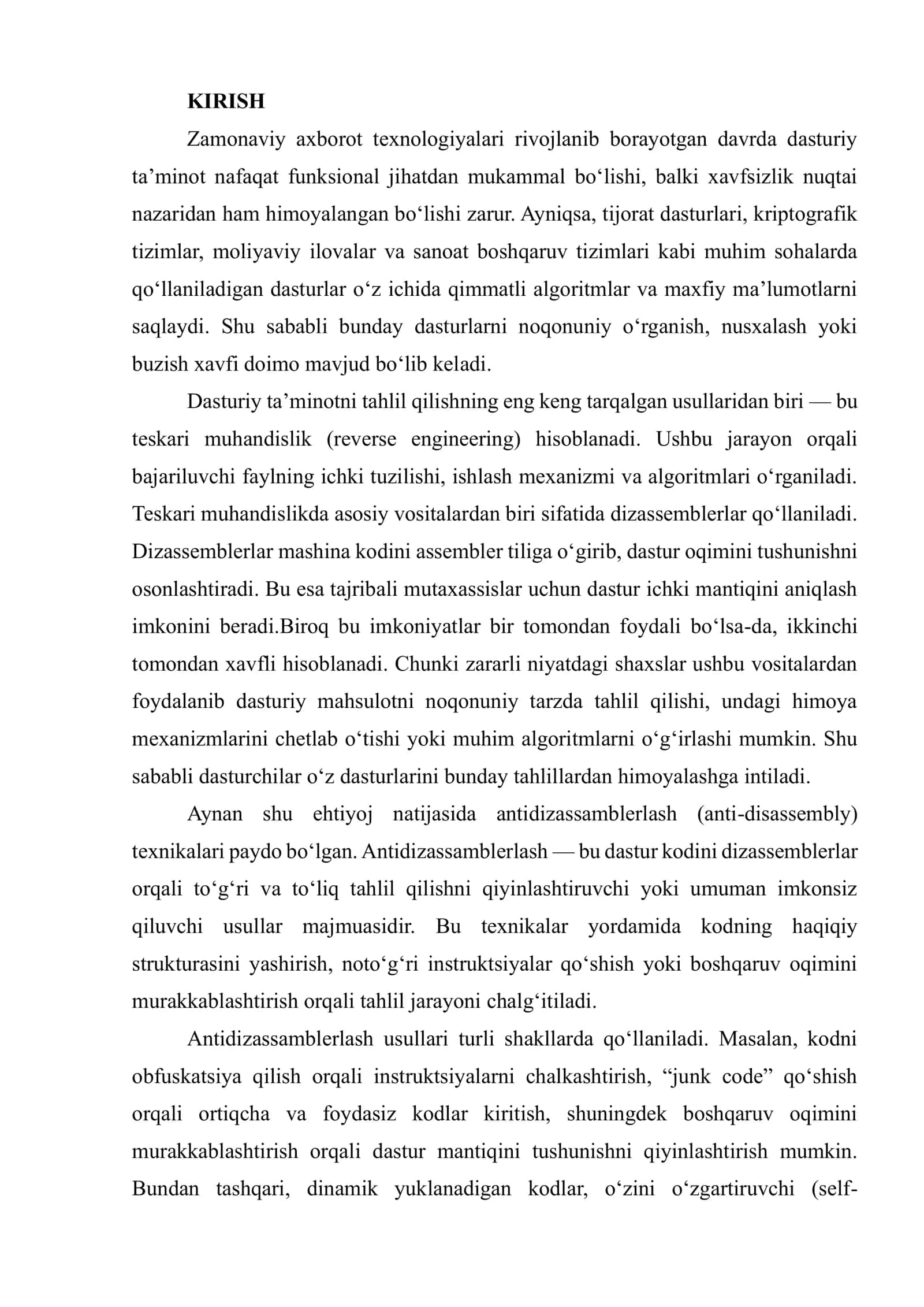 Antidizassamblerlash usullariga qarshi ilg'or choralar va strategiyalar 3