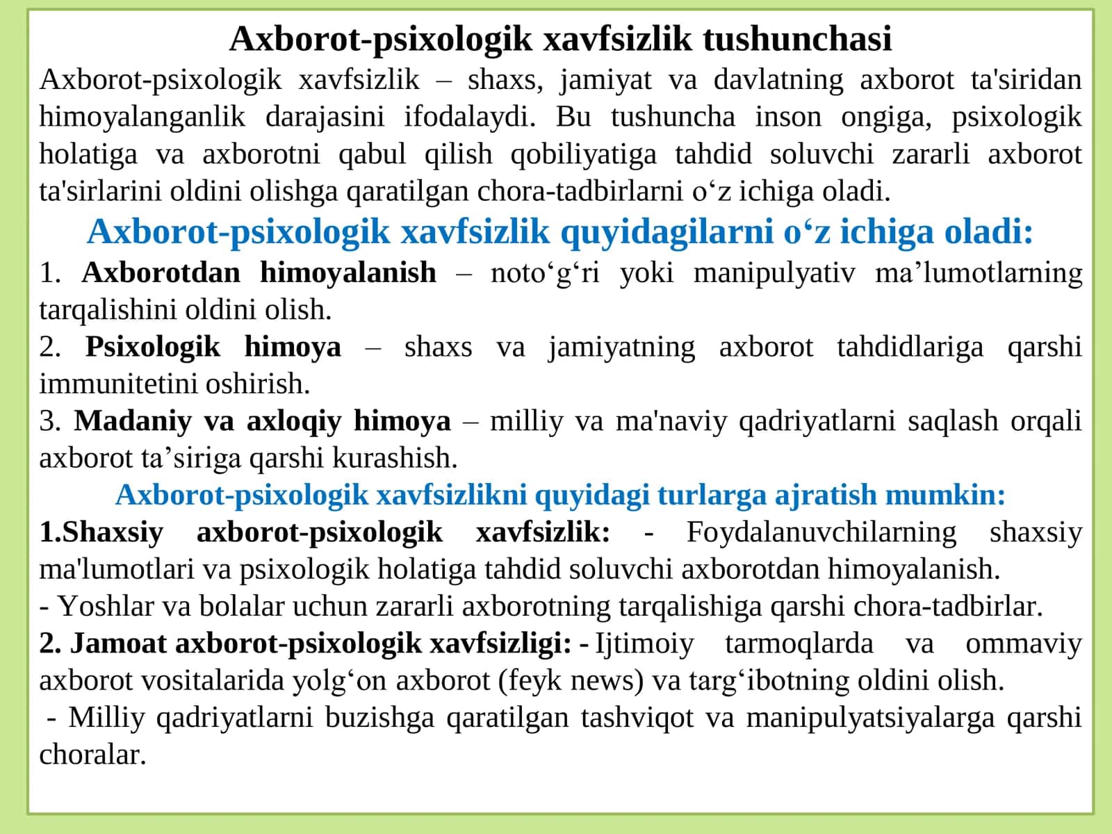 SHAXSGA YO‘NALTIRILGAN AXBOROT: PSIXOLOGIK, DINIY VA MADANIY TAHDIDLAR 3