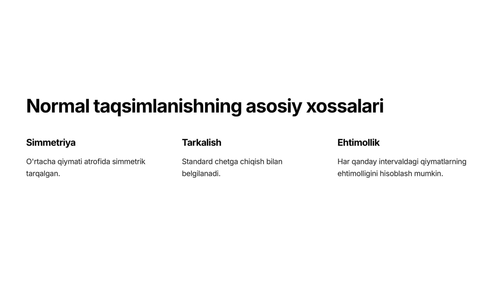 Normal taqsimlanish nazariyasi va uni amaliyotga tatbiq etish 3