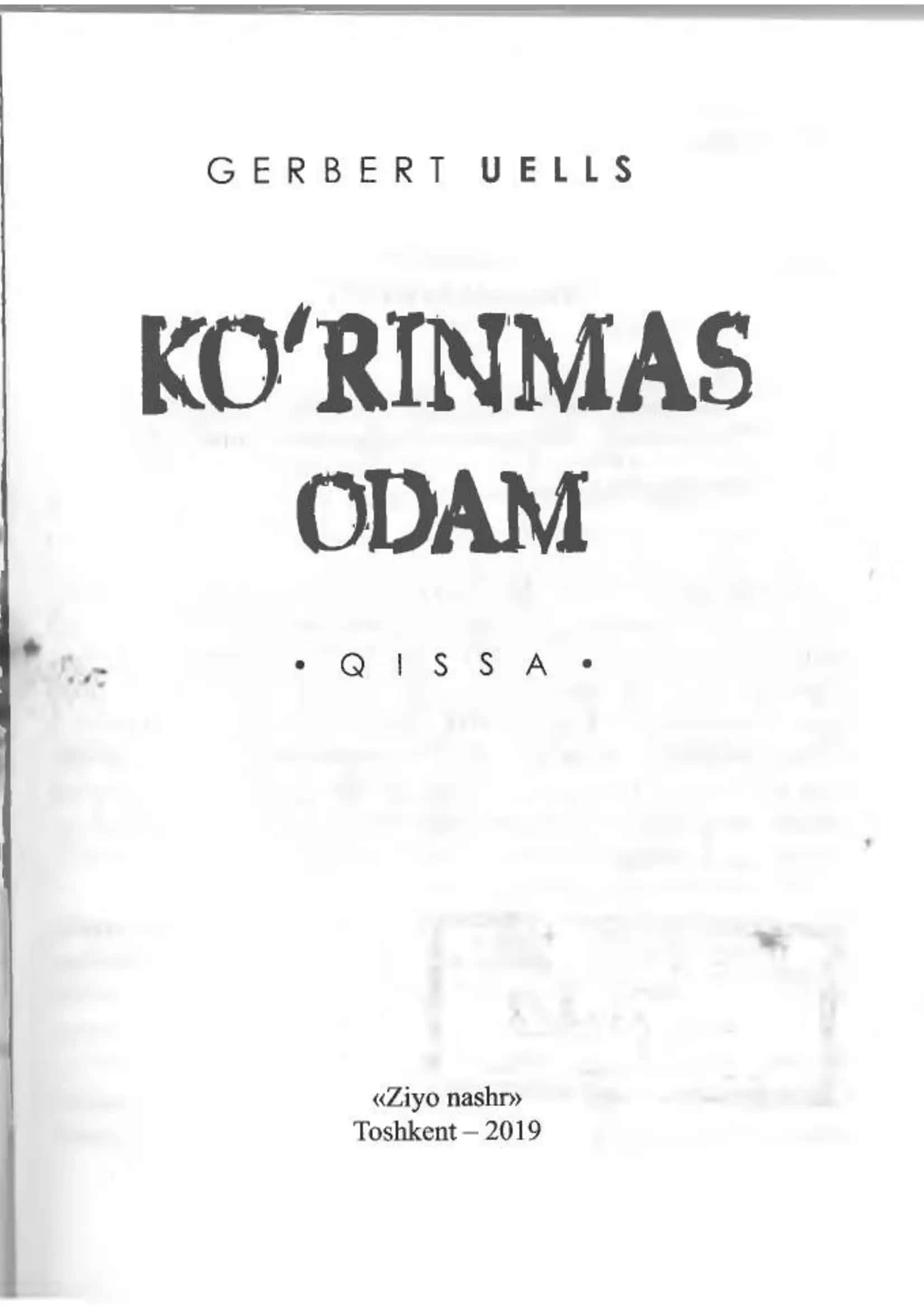 Gerbert Uells Ko'rinmas Odamlar 3