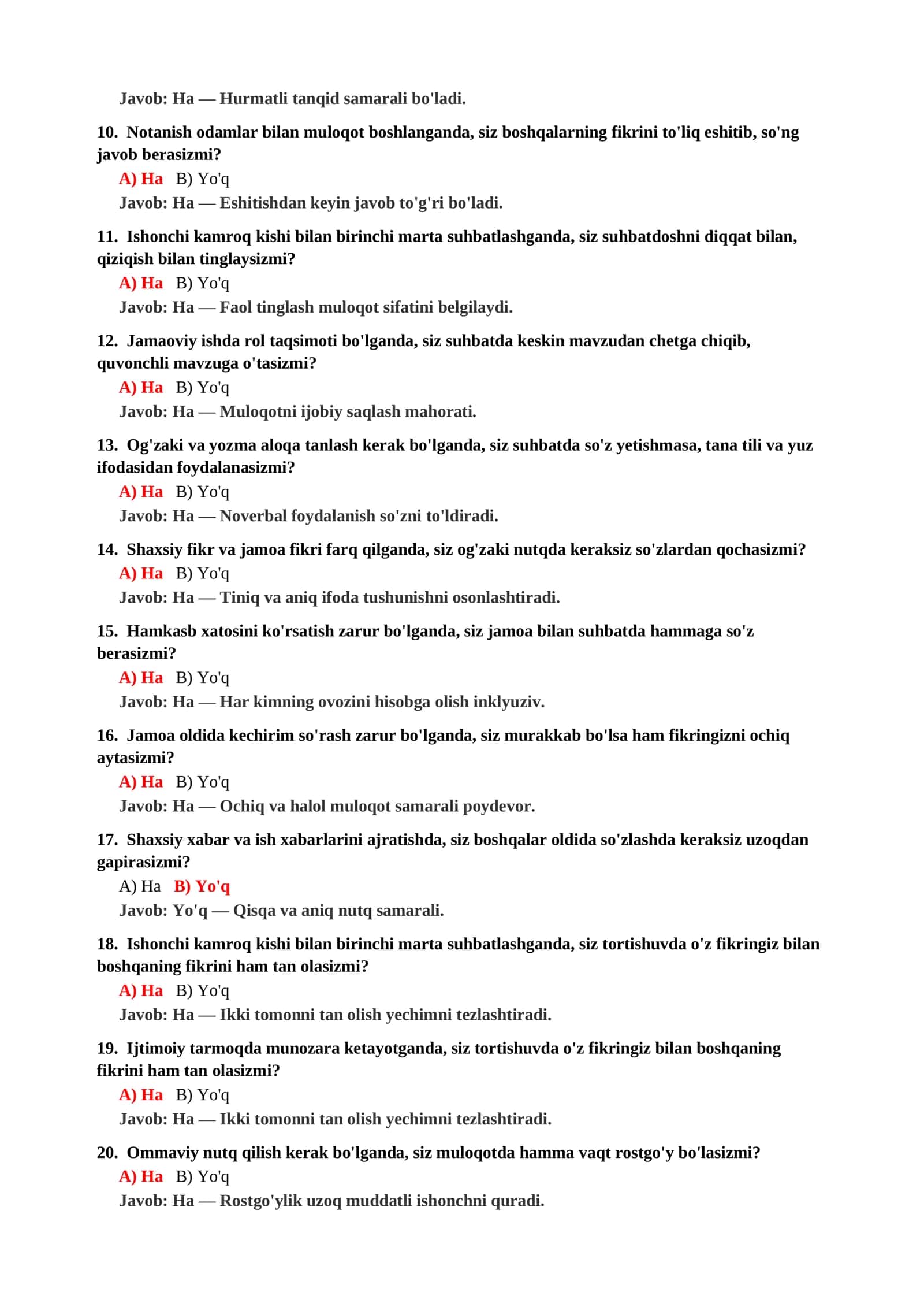 Kelishuvga erishish qobiliyati psixologik testi 3