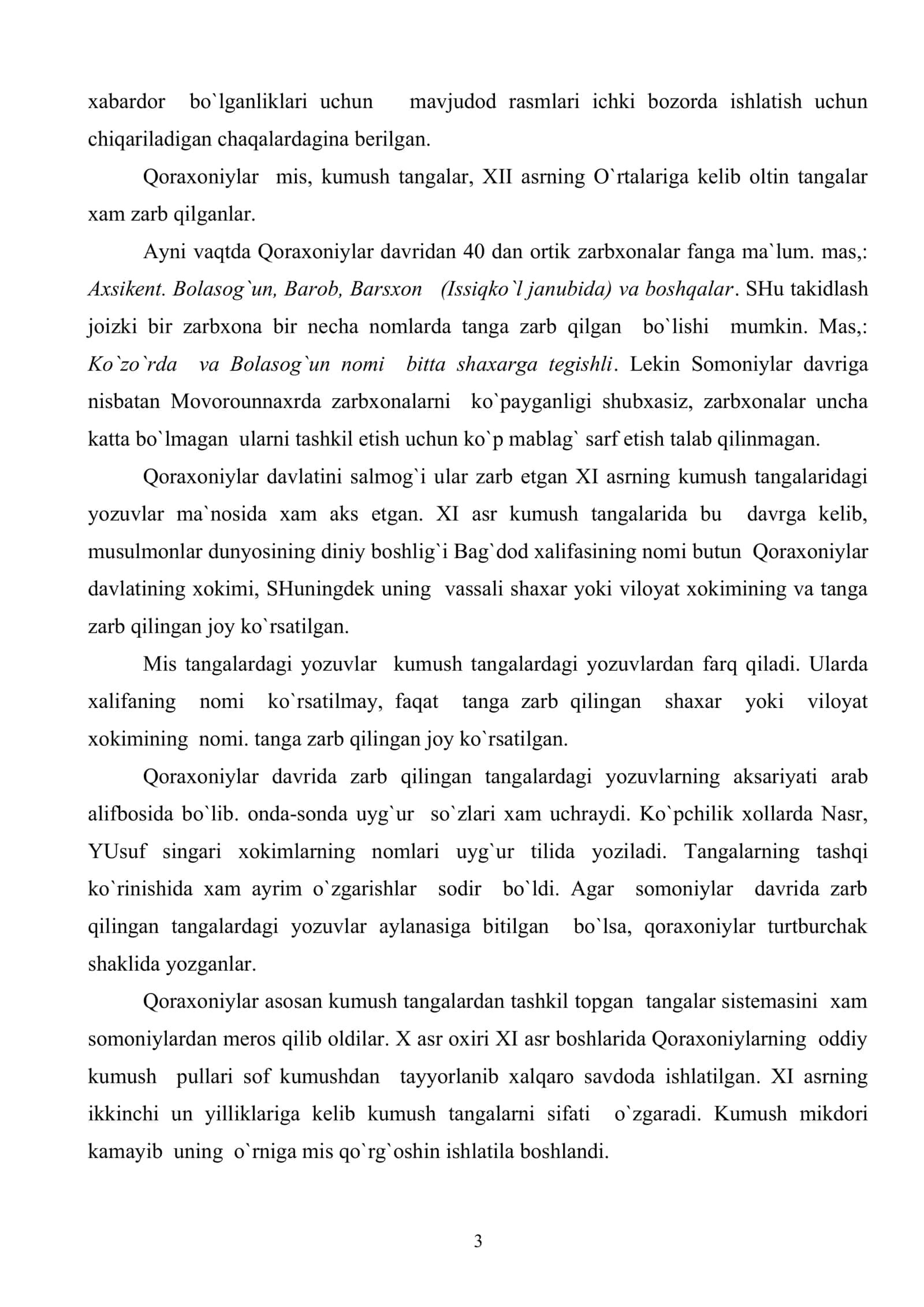 XI-XIV asrning birinchi yarmida Movaraunnaxrda muomalada bo`lgan tangalar 3