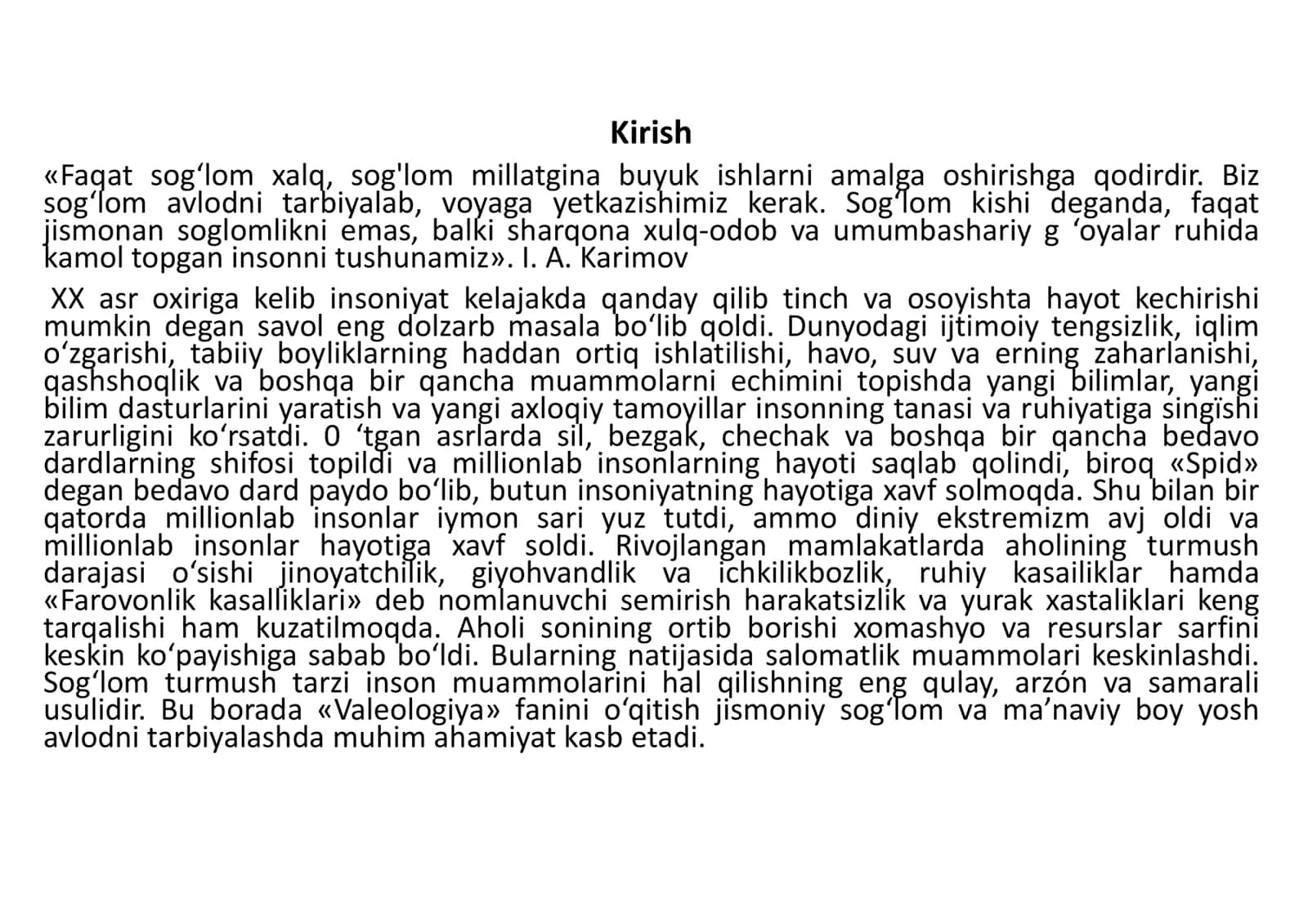 Valeologiya fanining tarixi, rivojlanish bosqichlari 3