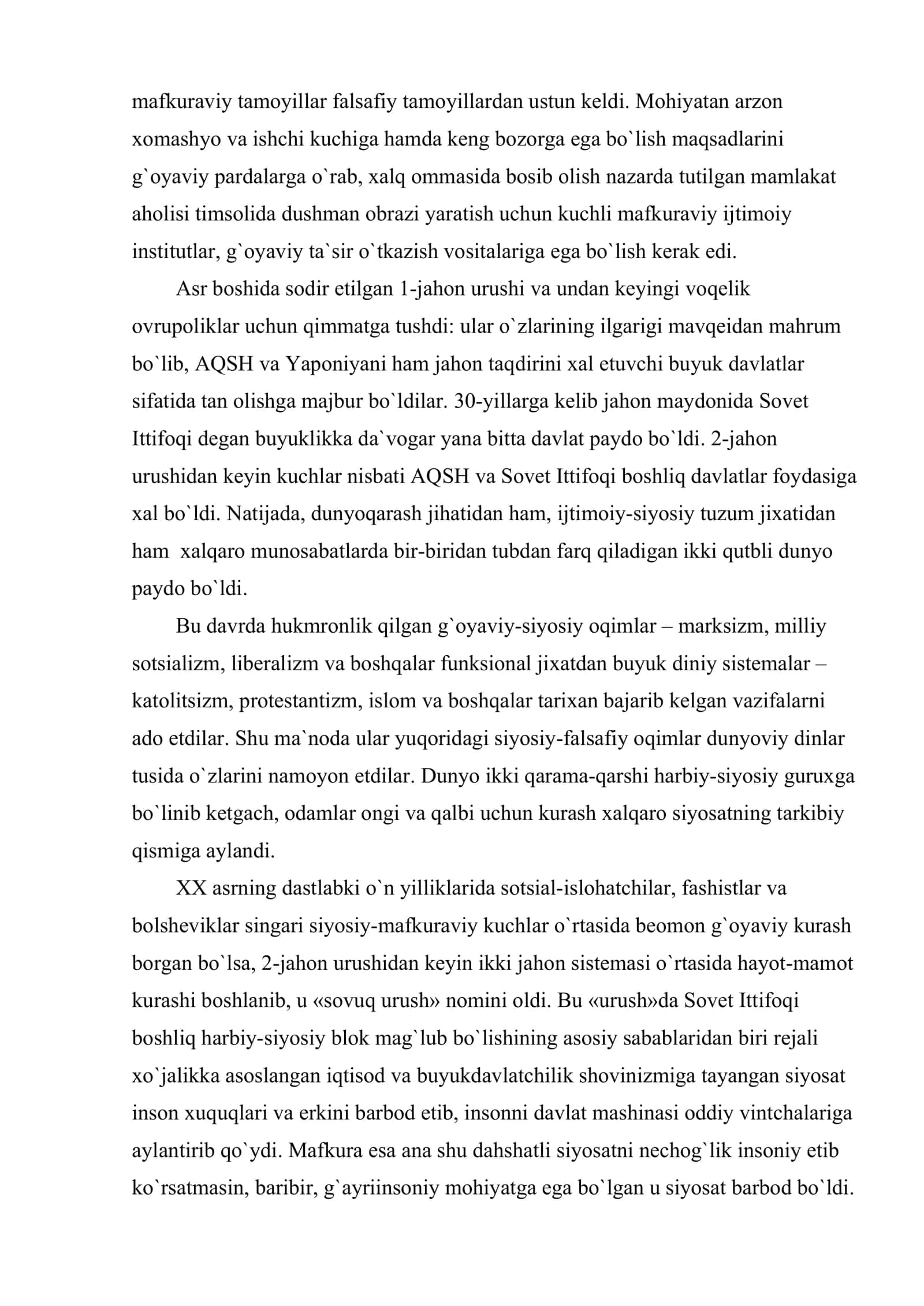 ХХ asr –mafkura asri sifatida 3