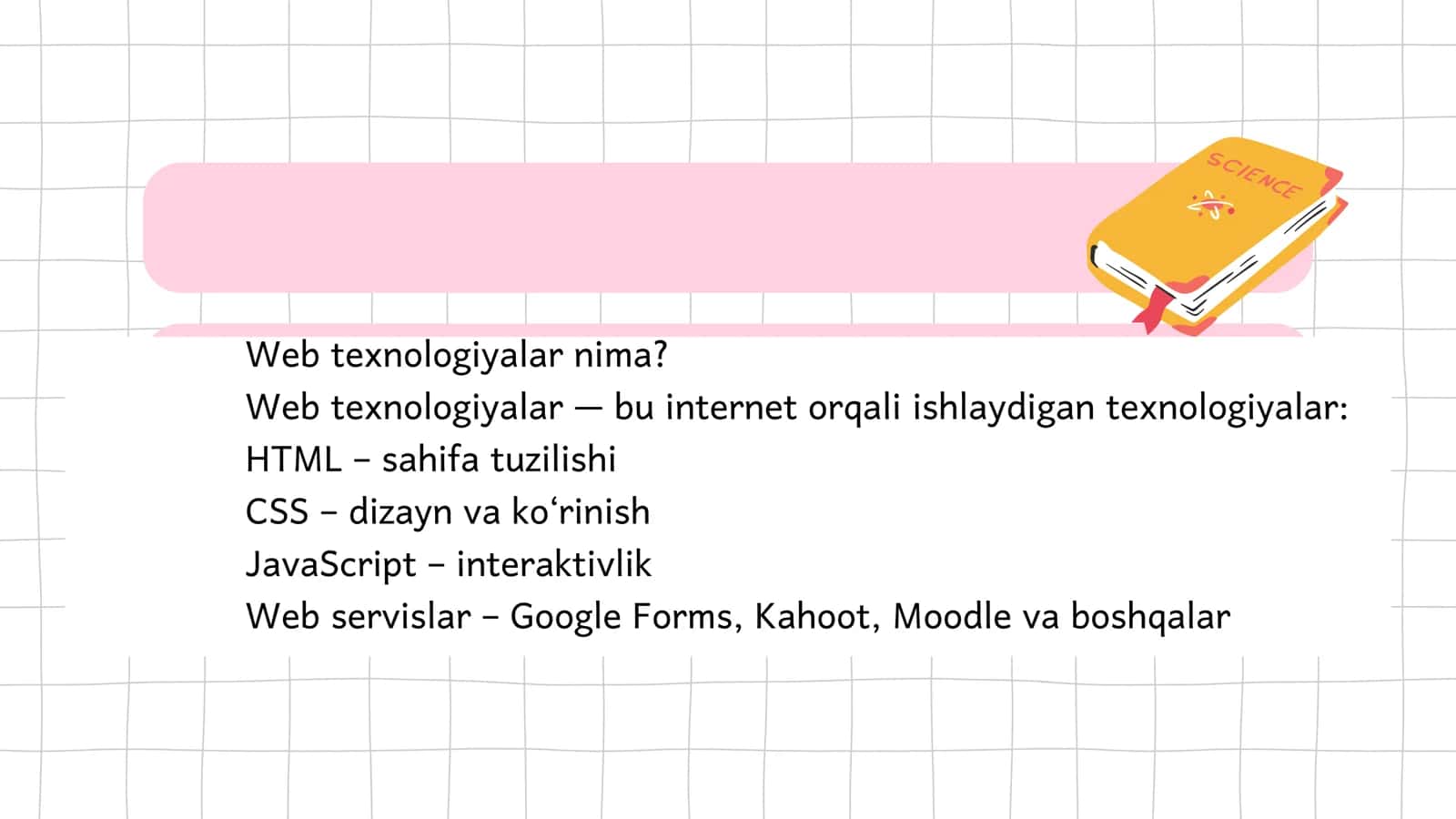 WEB TEXNOLOGIYALARGA ASOSLANGAN DIDAKTIK MATERIALLAR YARATISH 3