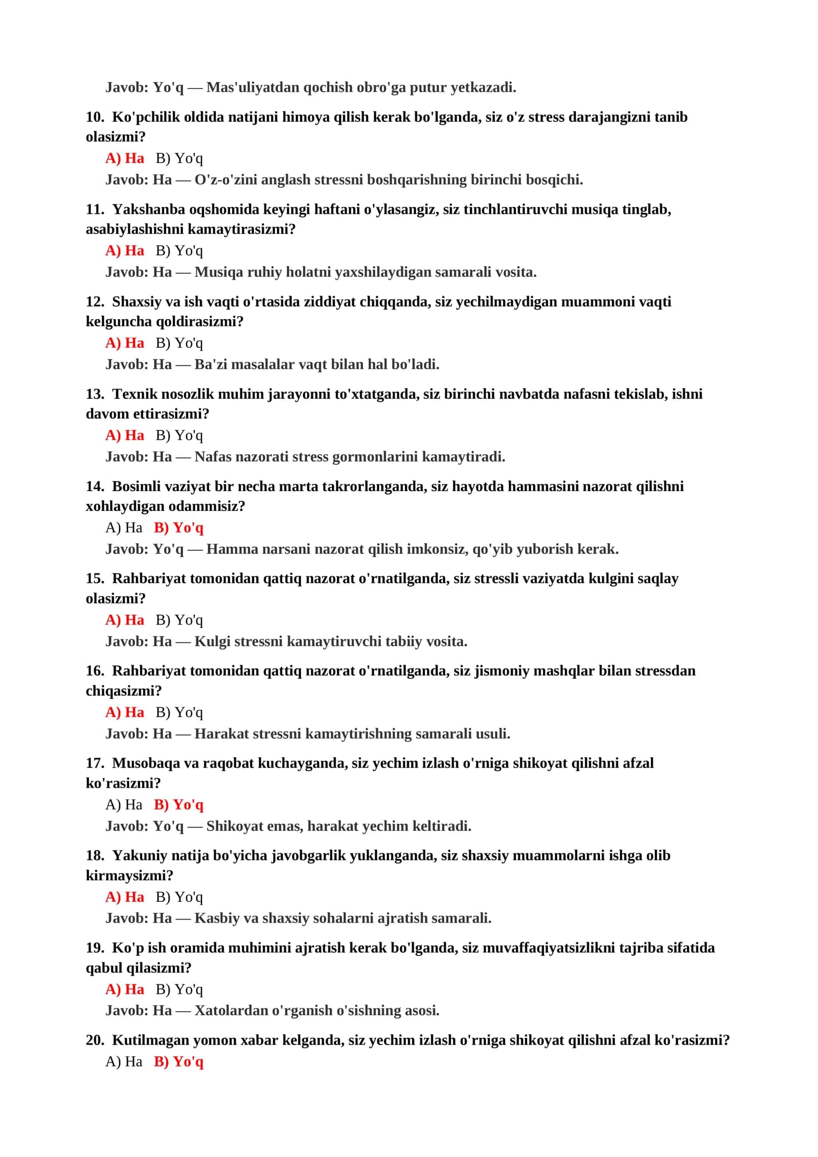 Psixologiya fanidan tayyor testlar to'plami 3
