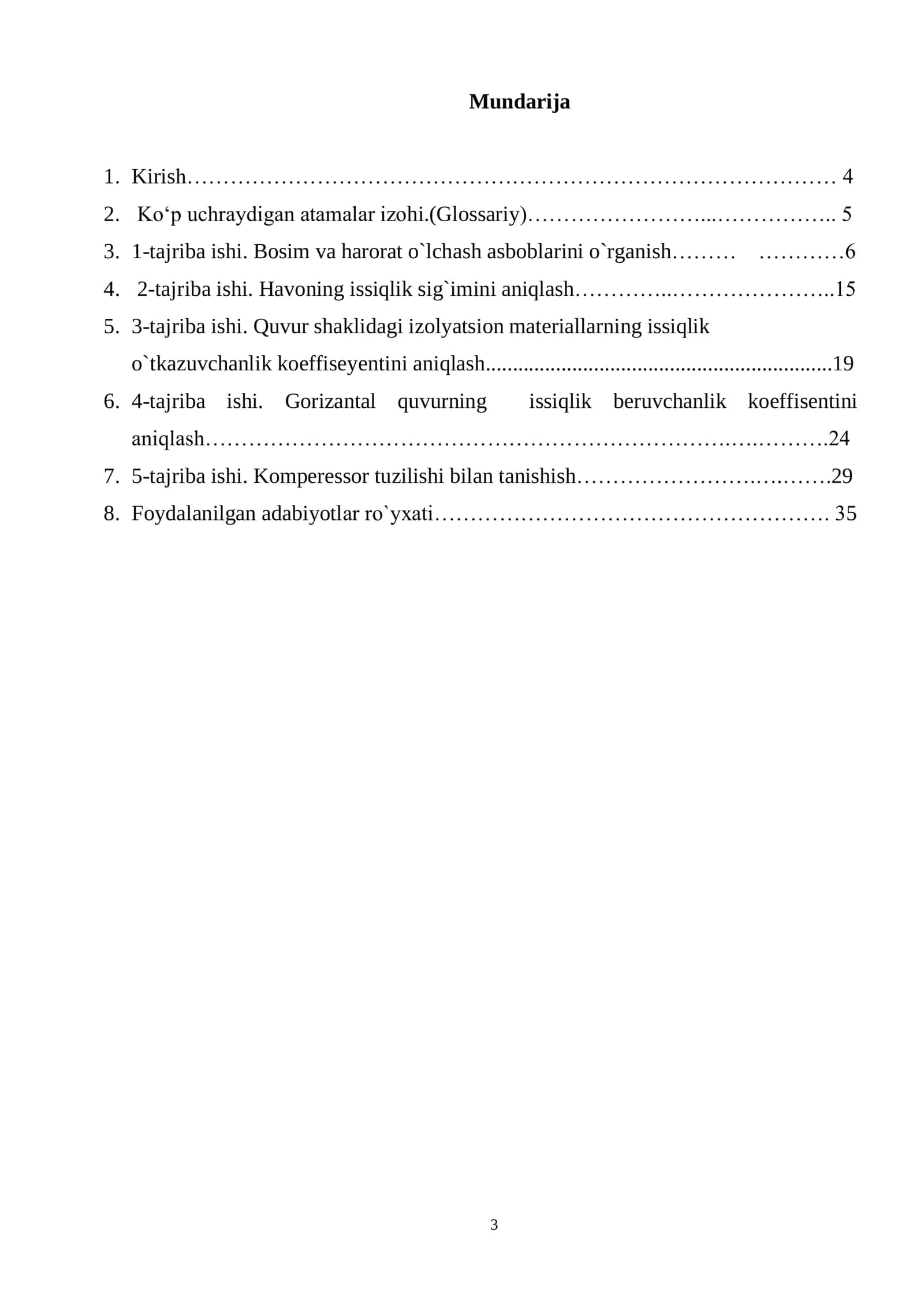 Uslubiy ko'rsatma "Termodinamika va issiqlik texnikasi" fanidan 3