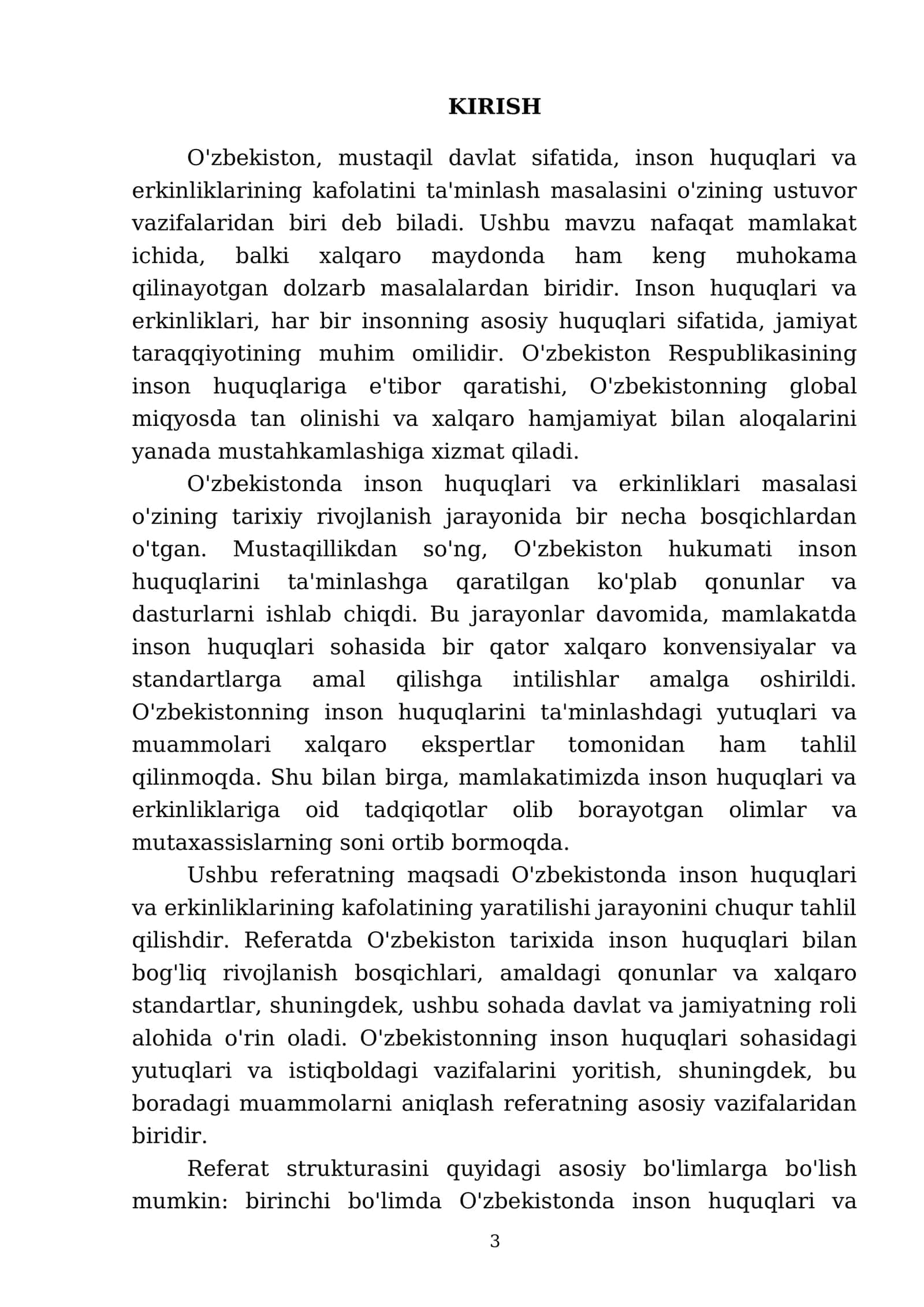 O'zbekistonda inson huquqlari va erkinliklarining kafolatining yaratilishi 3