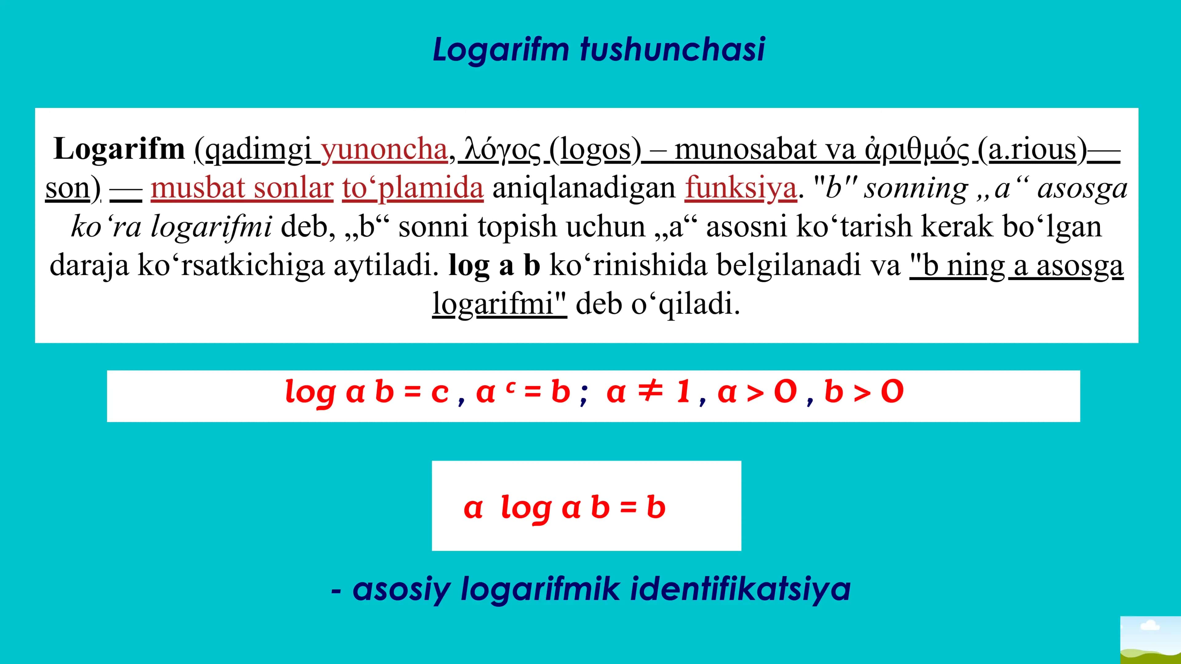 Logarifmik tenglama va tengsizliklarni o’qitish metodikasi 3