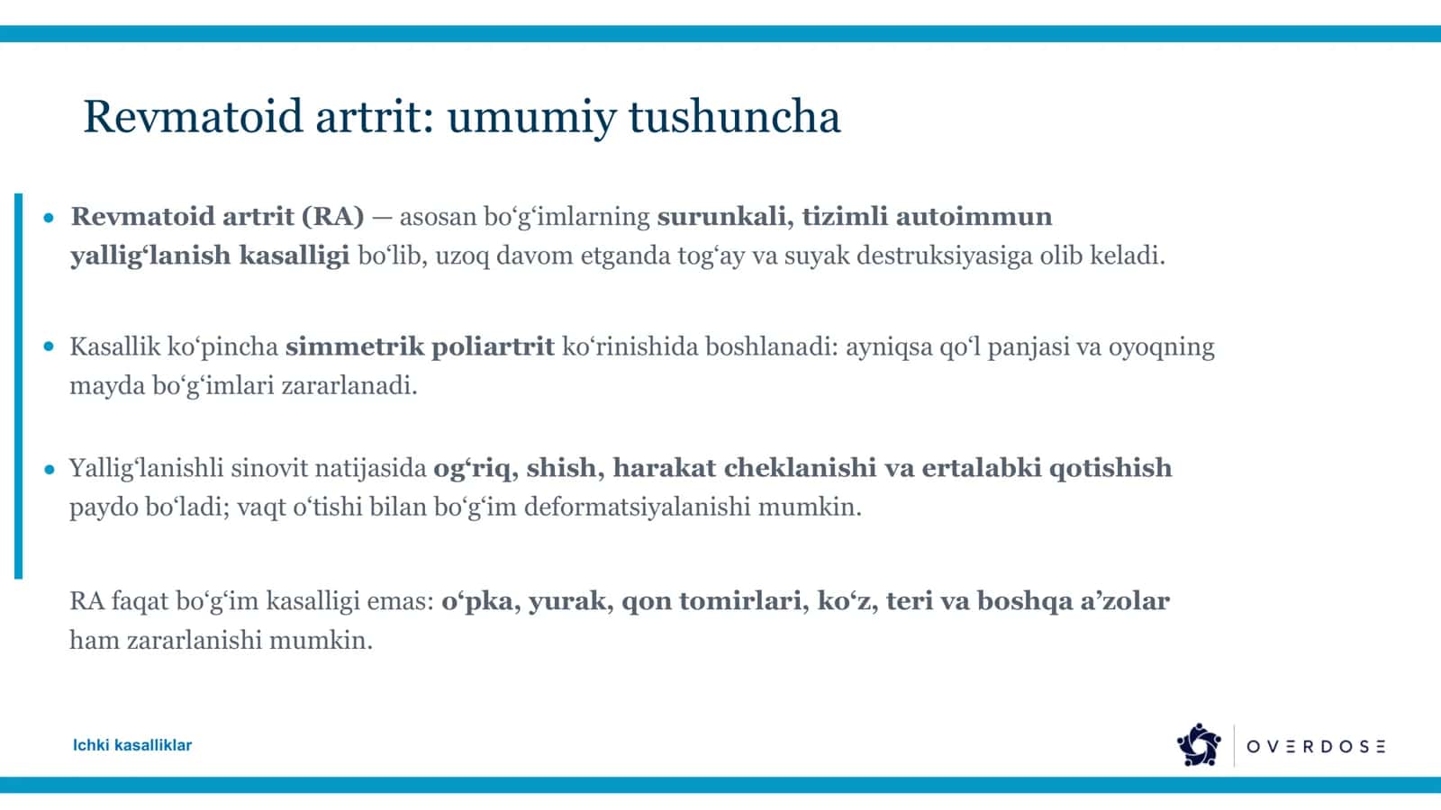 Revmatoid artrit: tushuncha 3