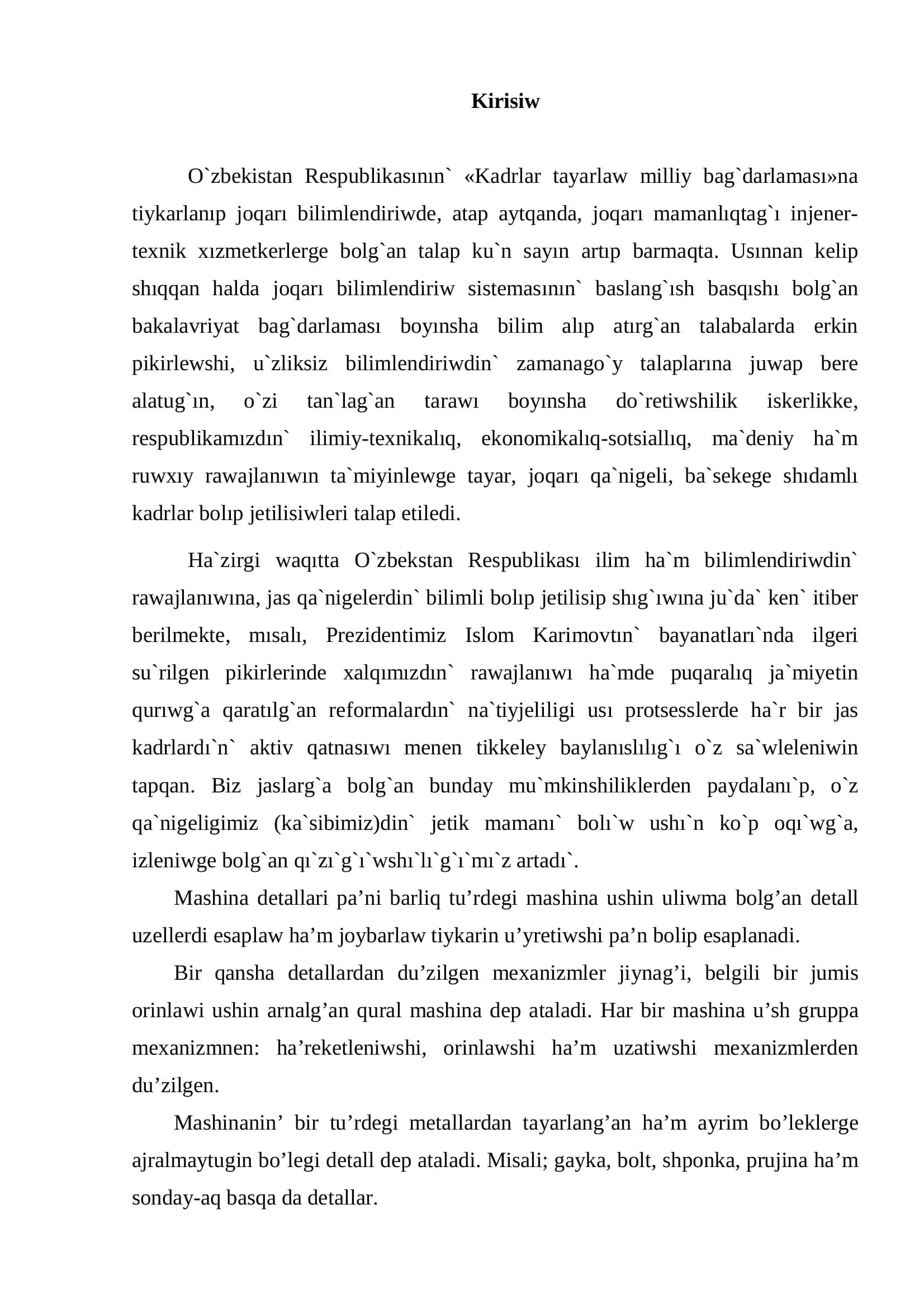 TUWRI` TISLI CILINDR TA’RIZLI DIGERSHIKLI REDUKTORDI`N’ YESABI 3