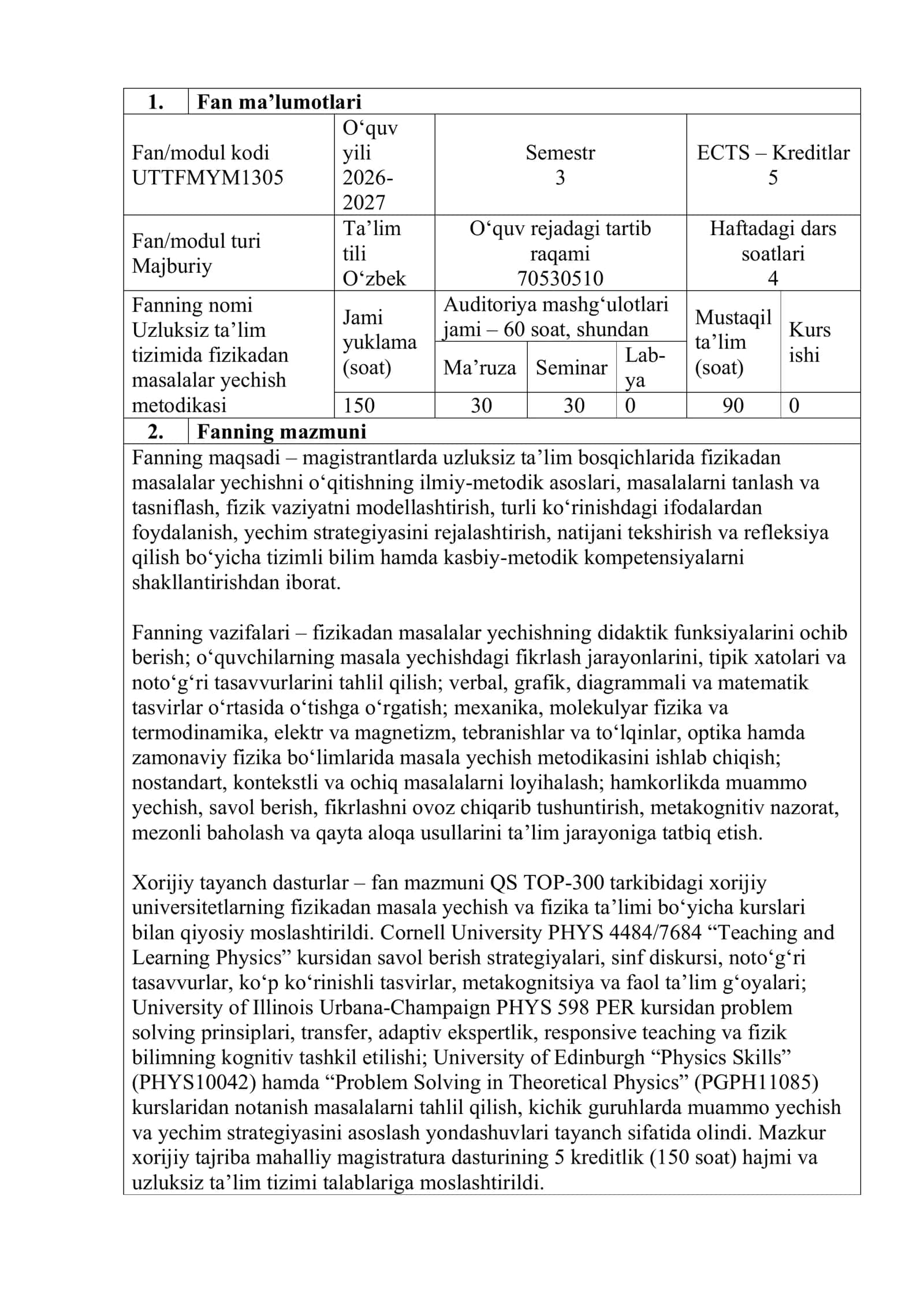 UZLUKSIZ TA’LIM TIZIMIDA FIZIKADAN MASALALAR YECHISH METODIKASI 3