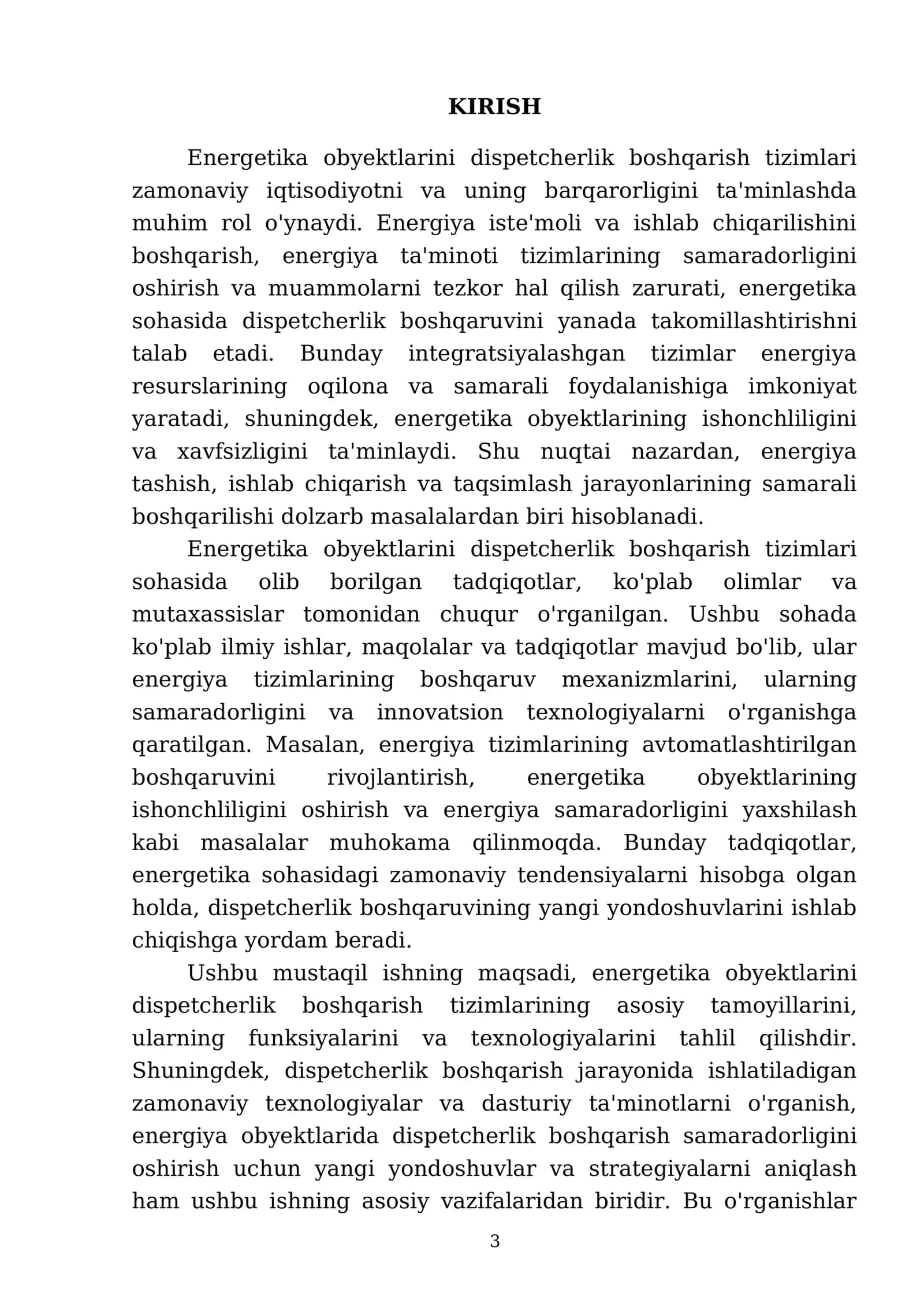 Energetika obyektlarini dispetcherlik boshqarishning umumiy masalalari 3