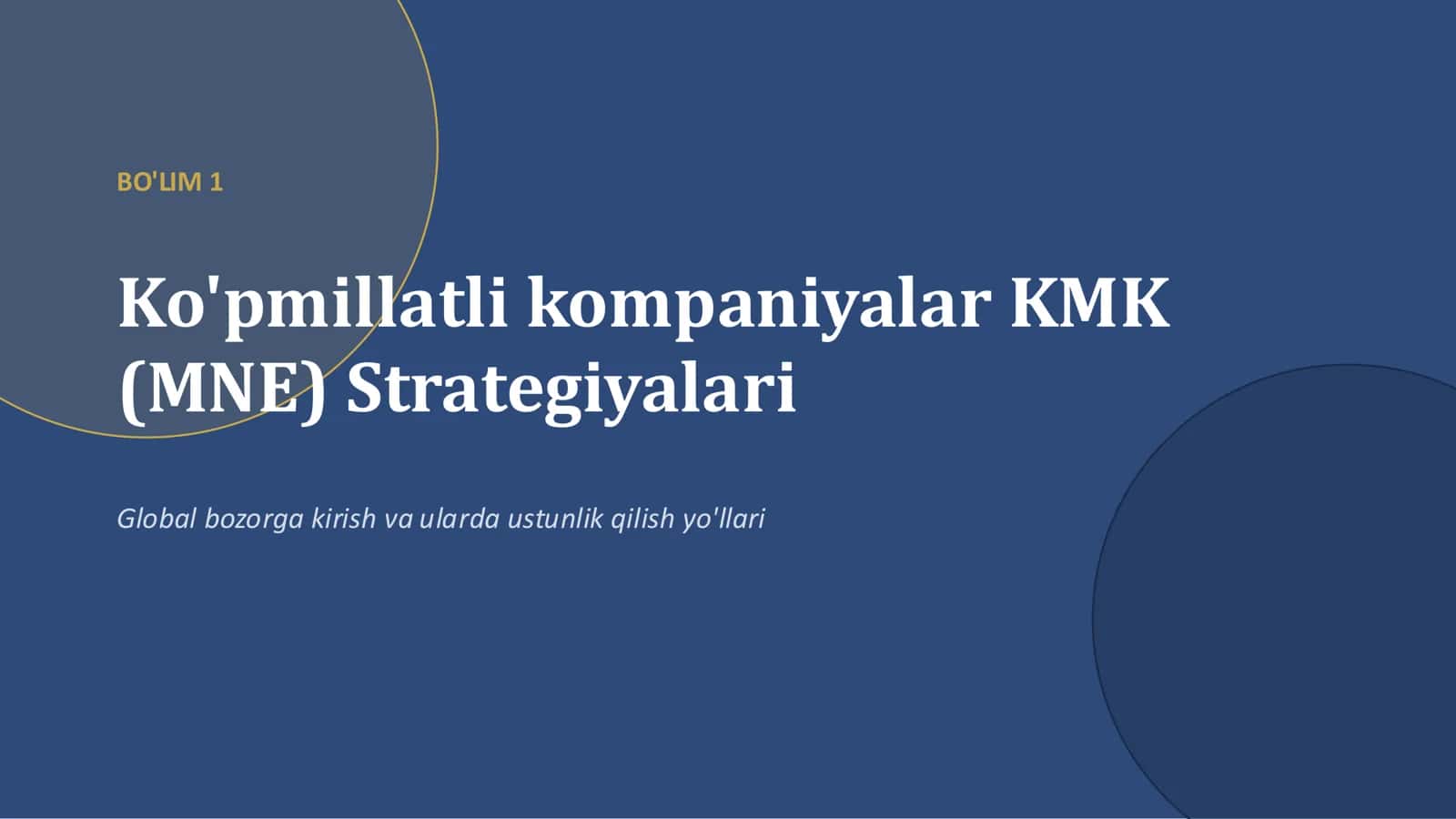 XALQARO BIZNES STRATEGIYALARI 3