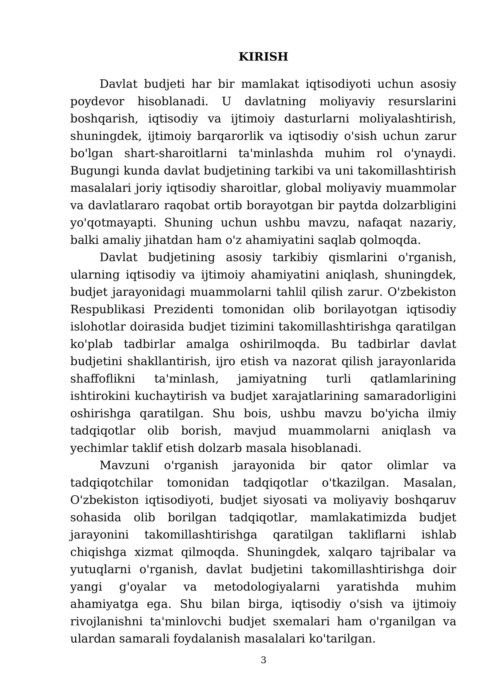 Mustaqil ish: Davlat budjeti tarkibi va uni takomillashtirish yoʻllari 3