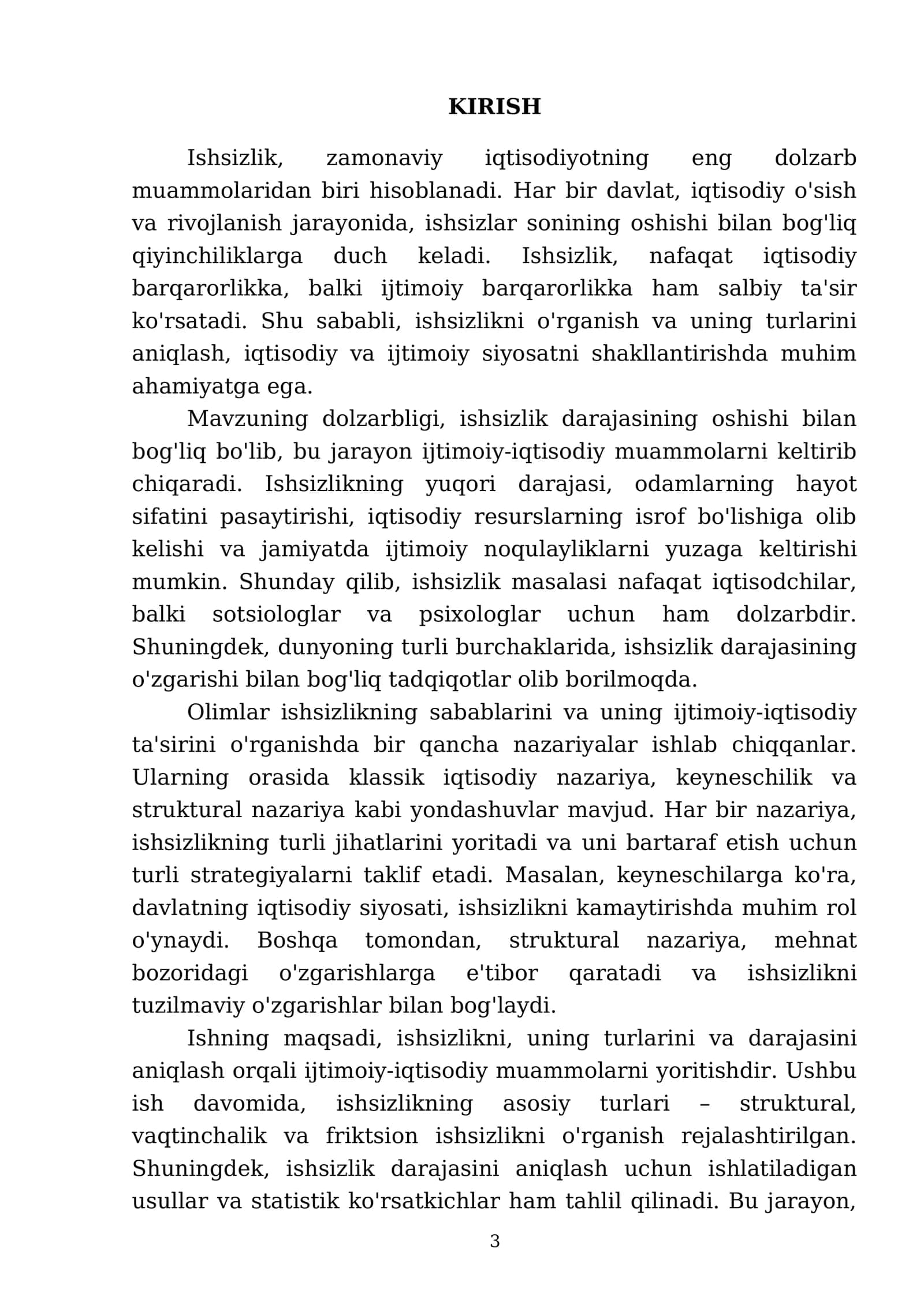 Ishsizlik, uning turlari va ishsizlik darajasini aniqlash 3
