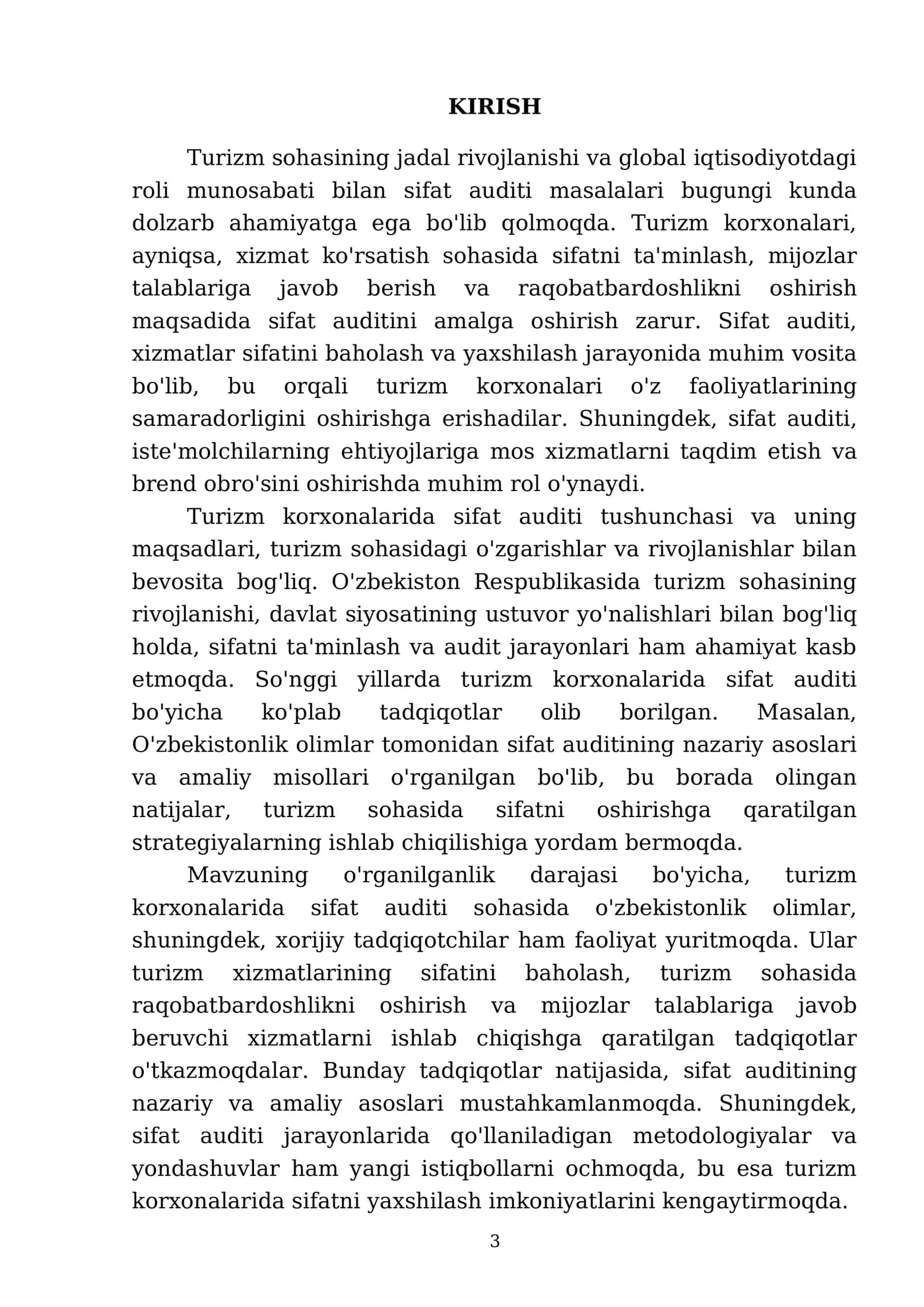 Turizm korxonalarida sifat auditi va uning ahamiyati 3