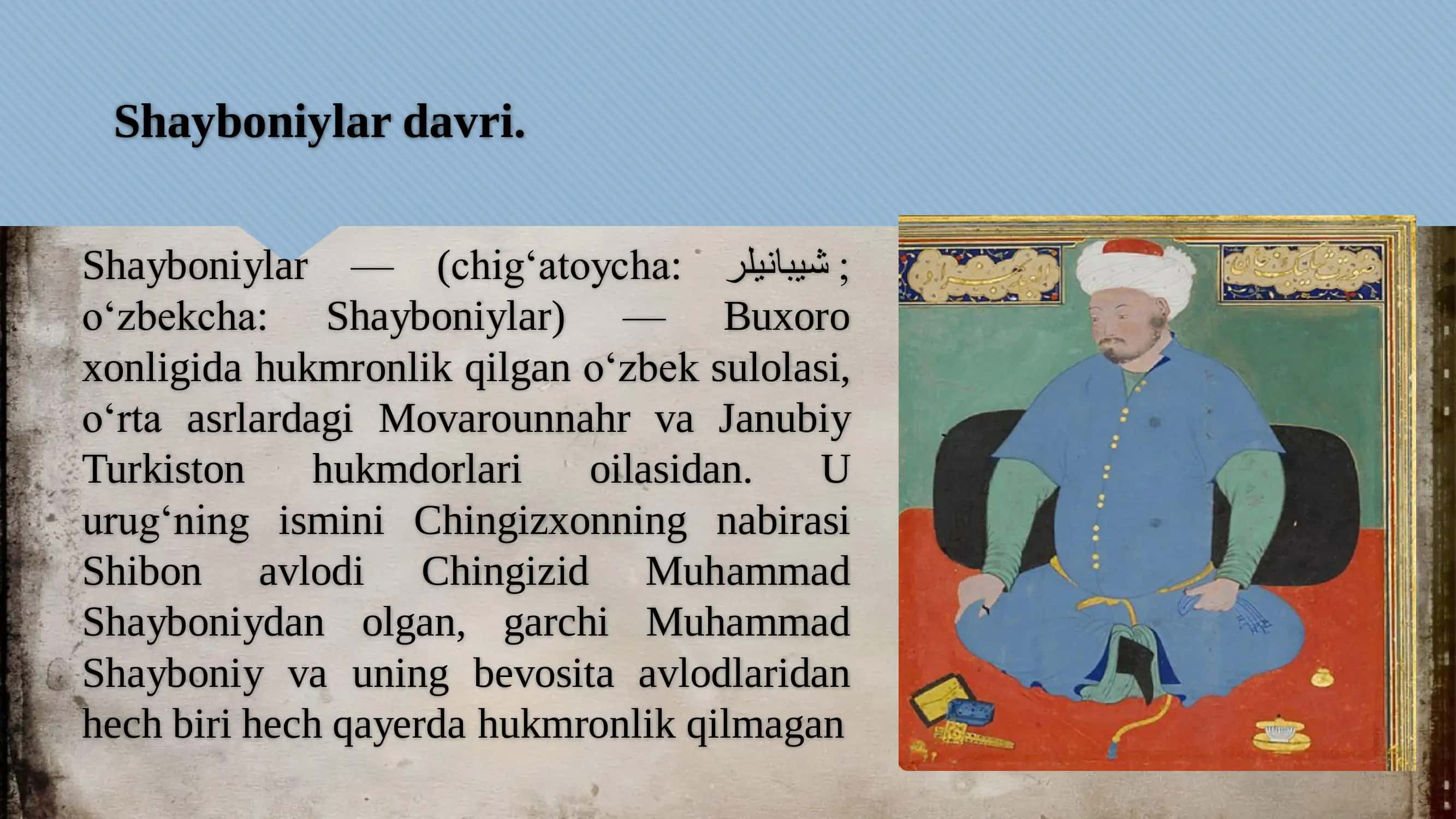 Shayboniylar davlatining ma'muriy tuzilishi va davlat boshqaruv tizimi 3