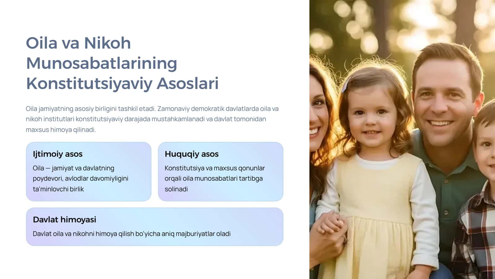 Oila va Nikoh Munosabatlarining Konstitutsiyaviy Asoslari 3