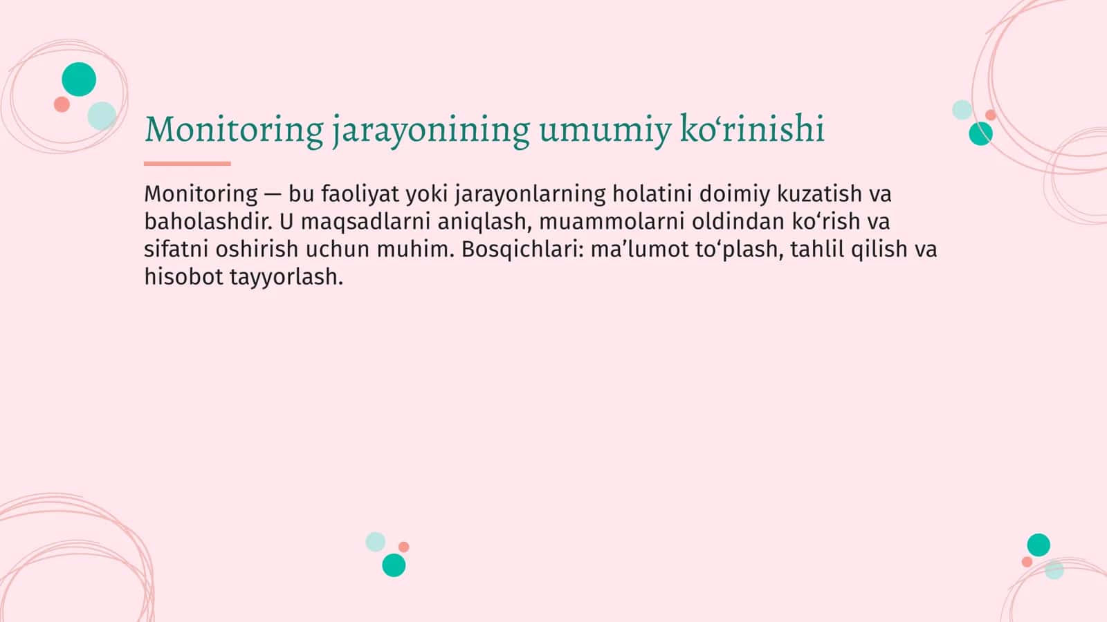 Monitoring jarayonini rejalashtirish 3