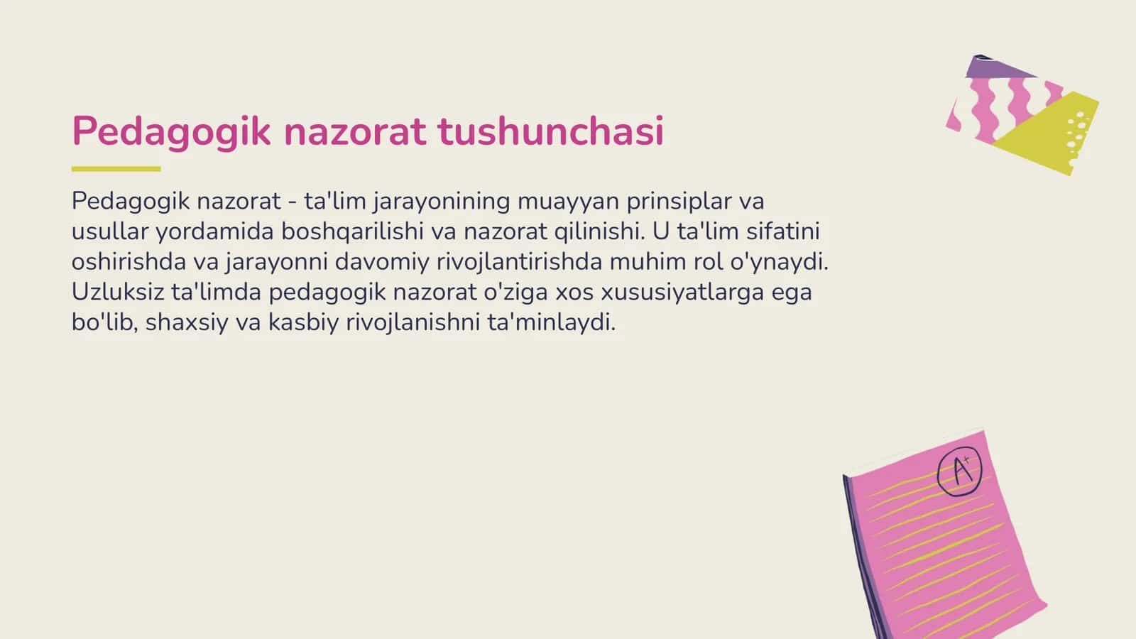 Uzluksiz ta'limda pedagogik nazoratni tashkil etishning ilmiy asoslari 3