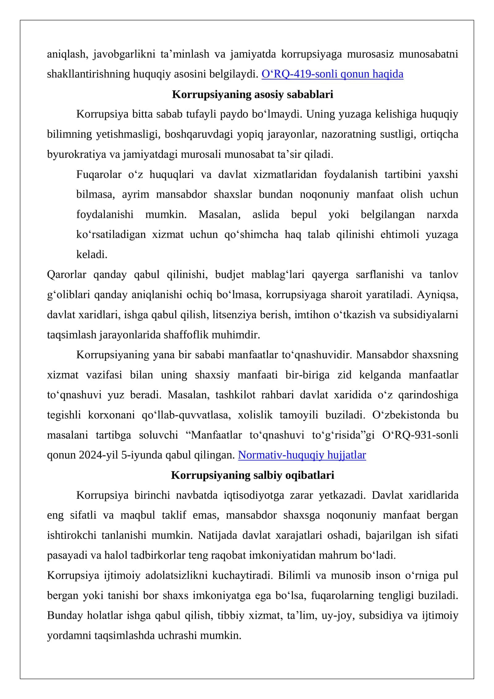 Korrupsiyaga qarshi kurash: muammo va yechimlar 3