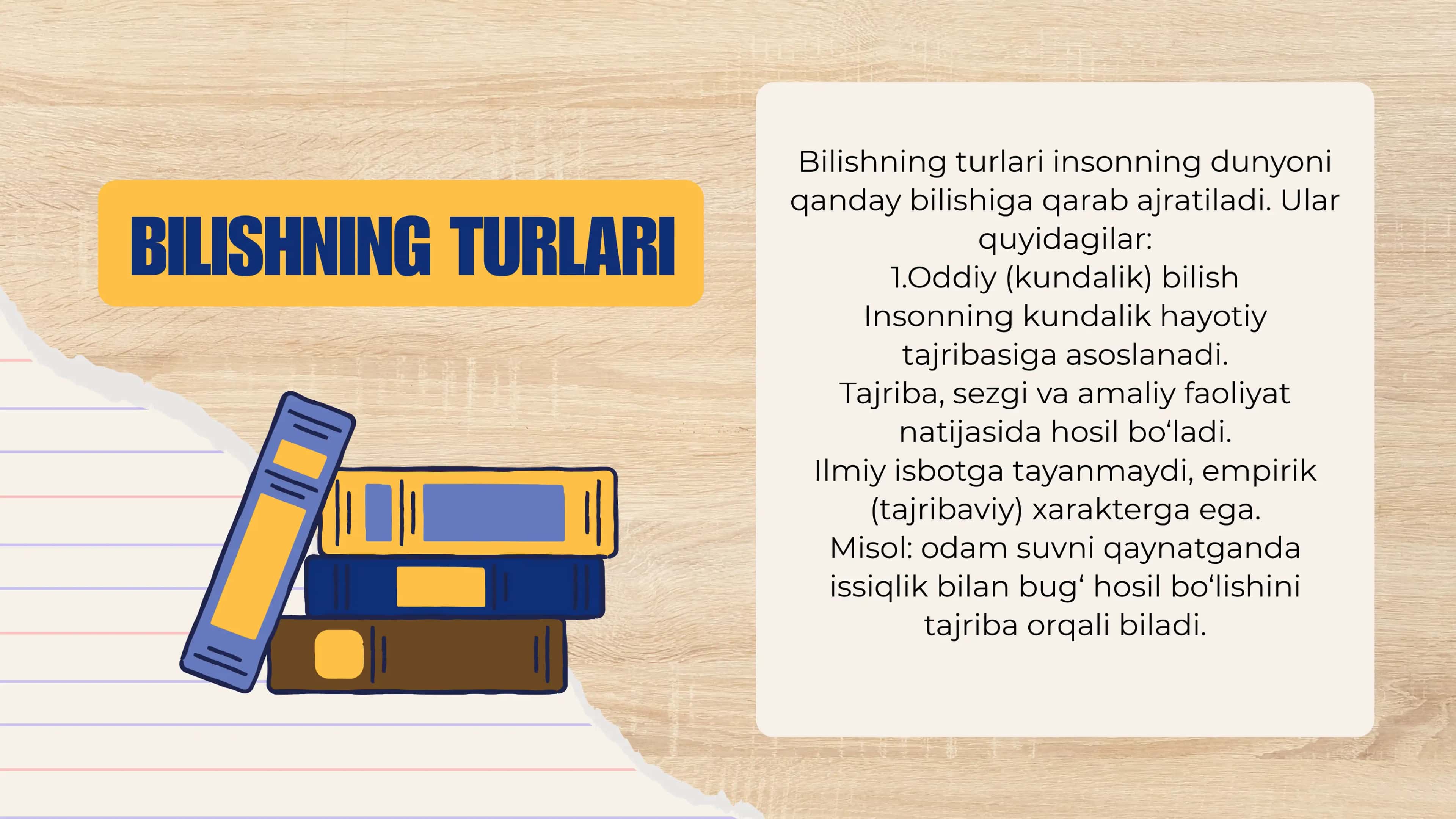 BILISHNING ASOSIY TURLARI 3