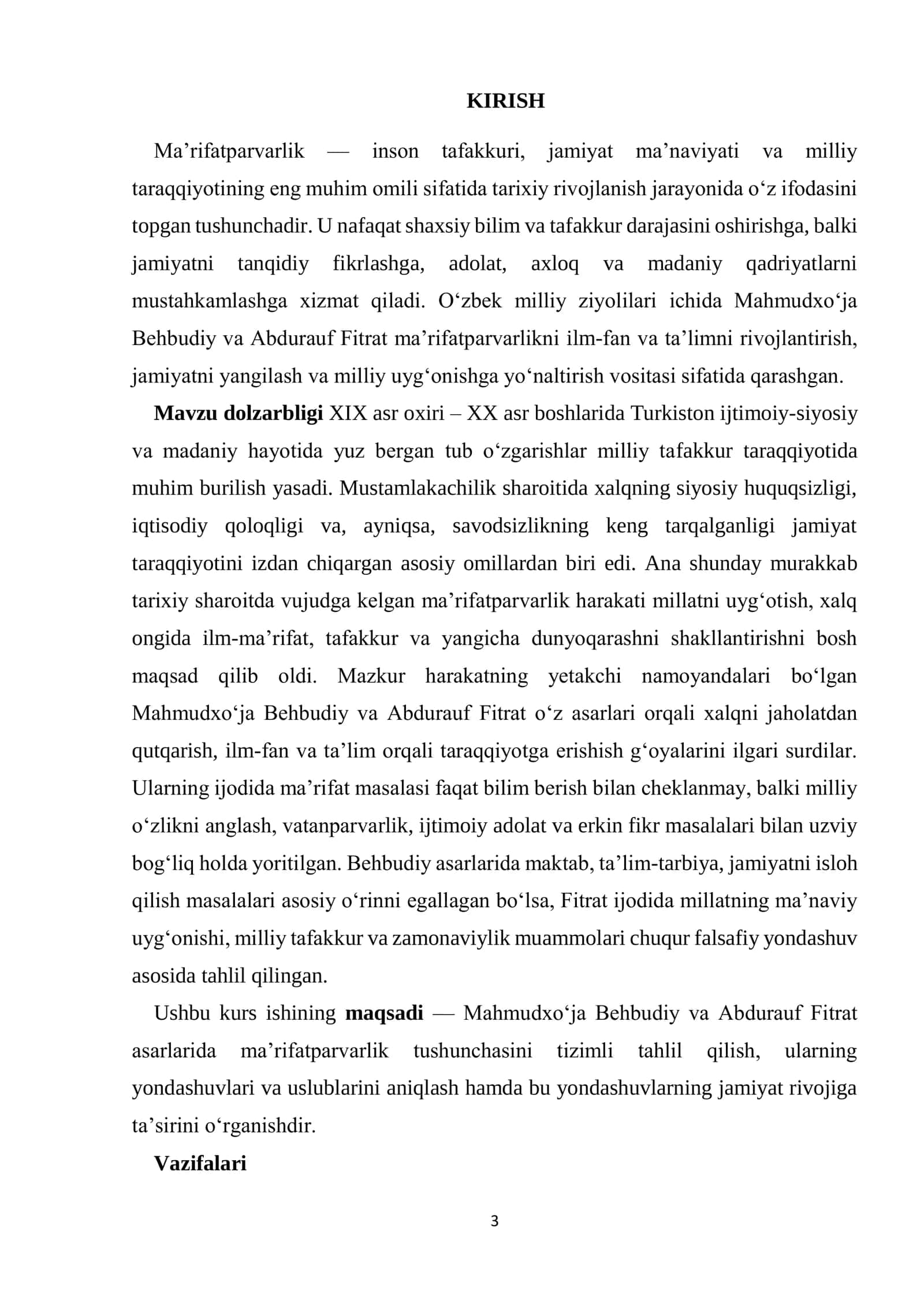 ABDURAUF FITRAT VA MAHMUDXO`JA BEHBUDIY ASARLARIDA MA`RIFATPARVARLIK 3