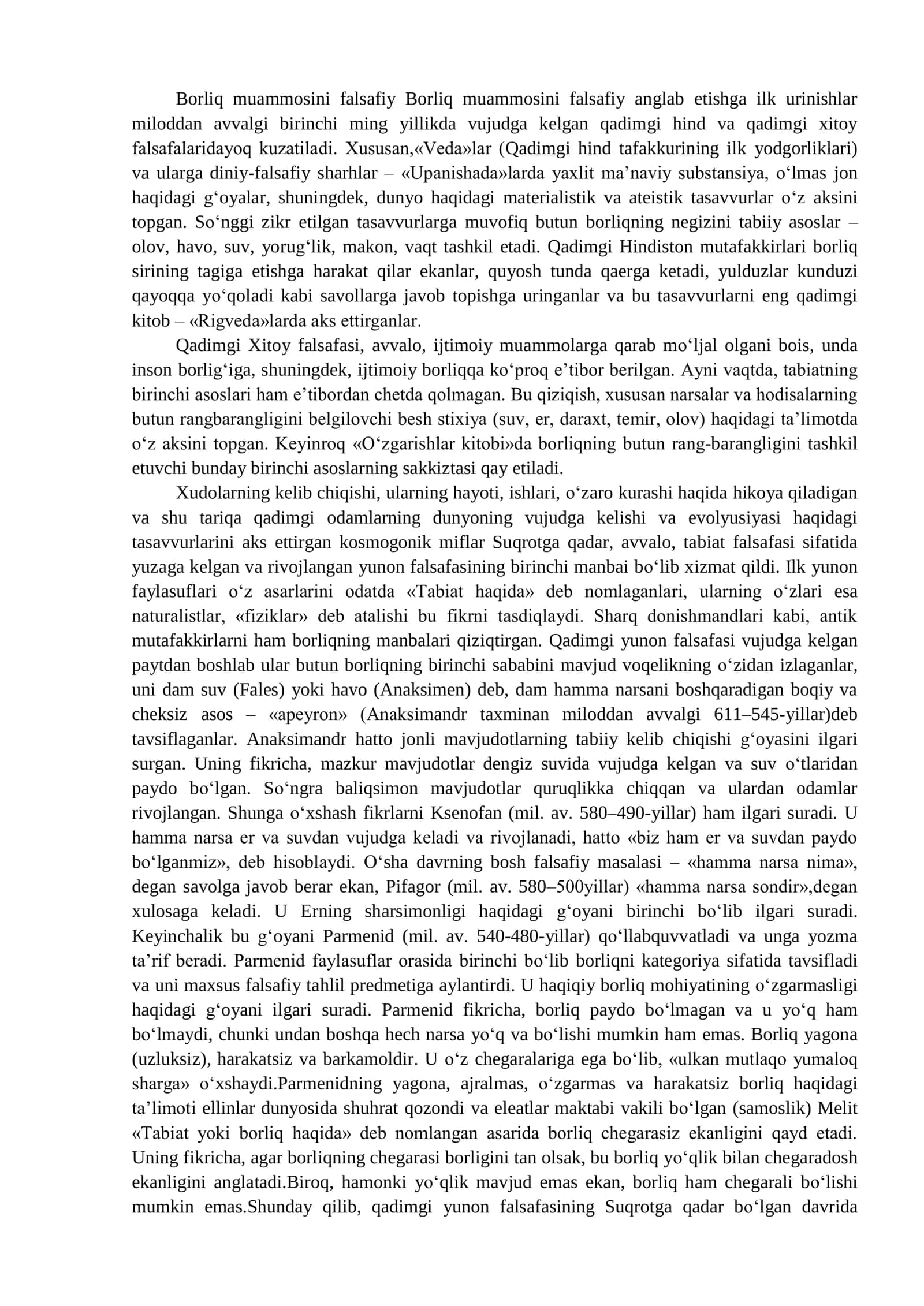 Borliq falsafasi (Ontologiya) 3