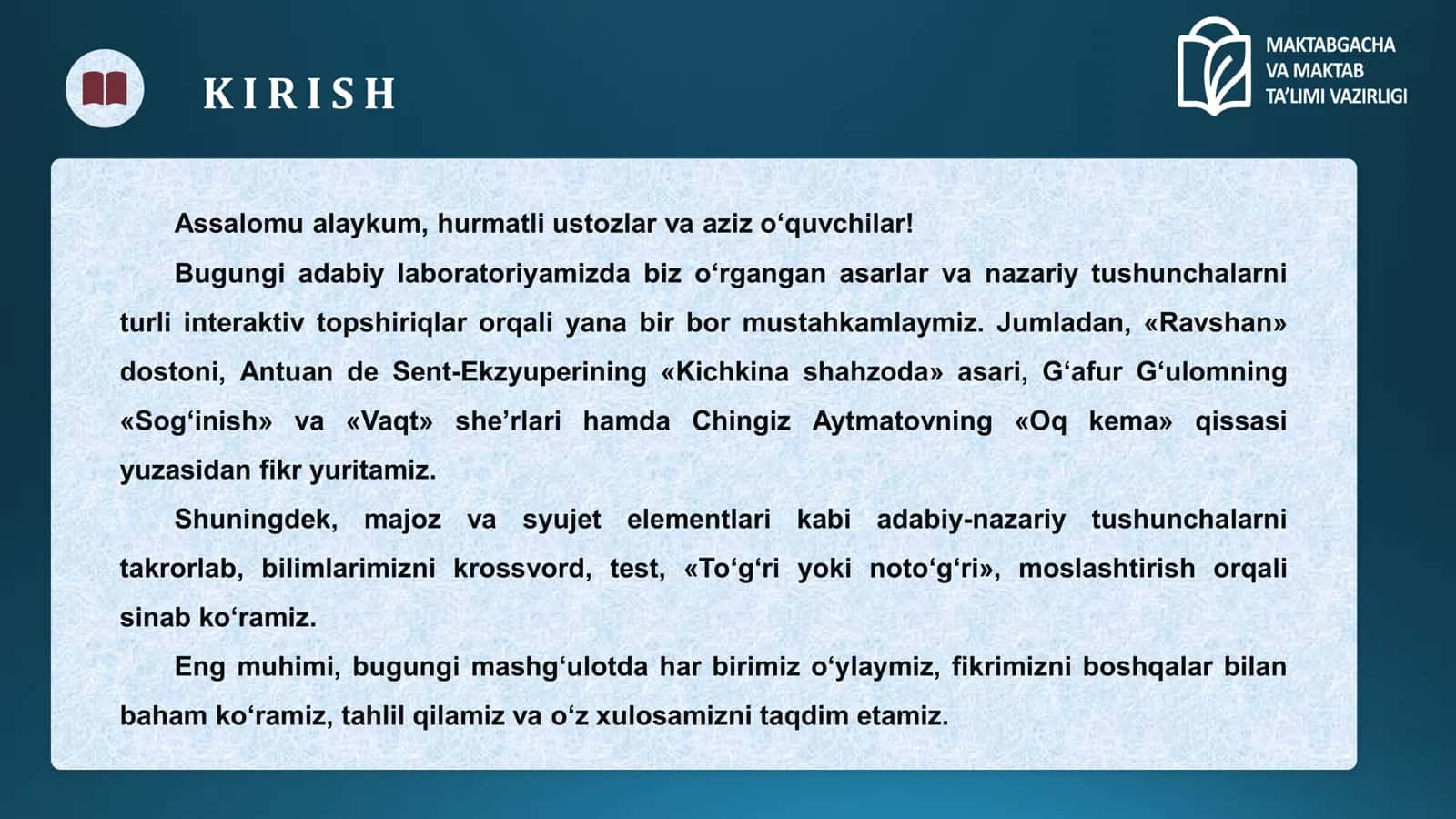 ADABIY LABORATORIYADA QILINGAN ISHLAR TAQDIMOTI 3