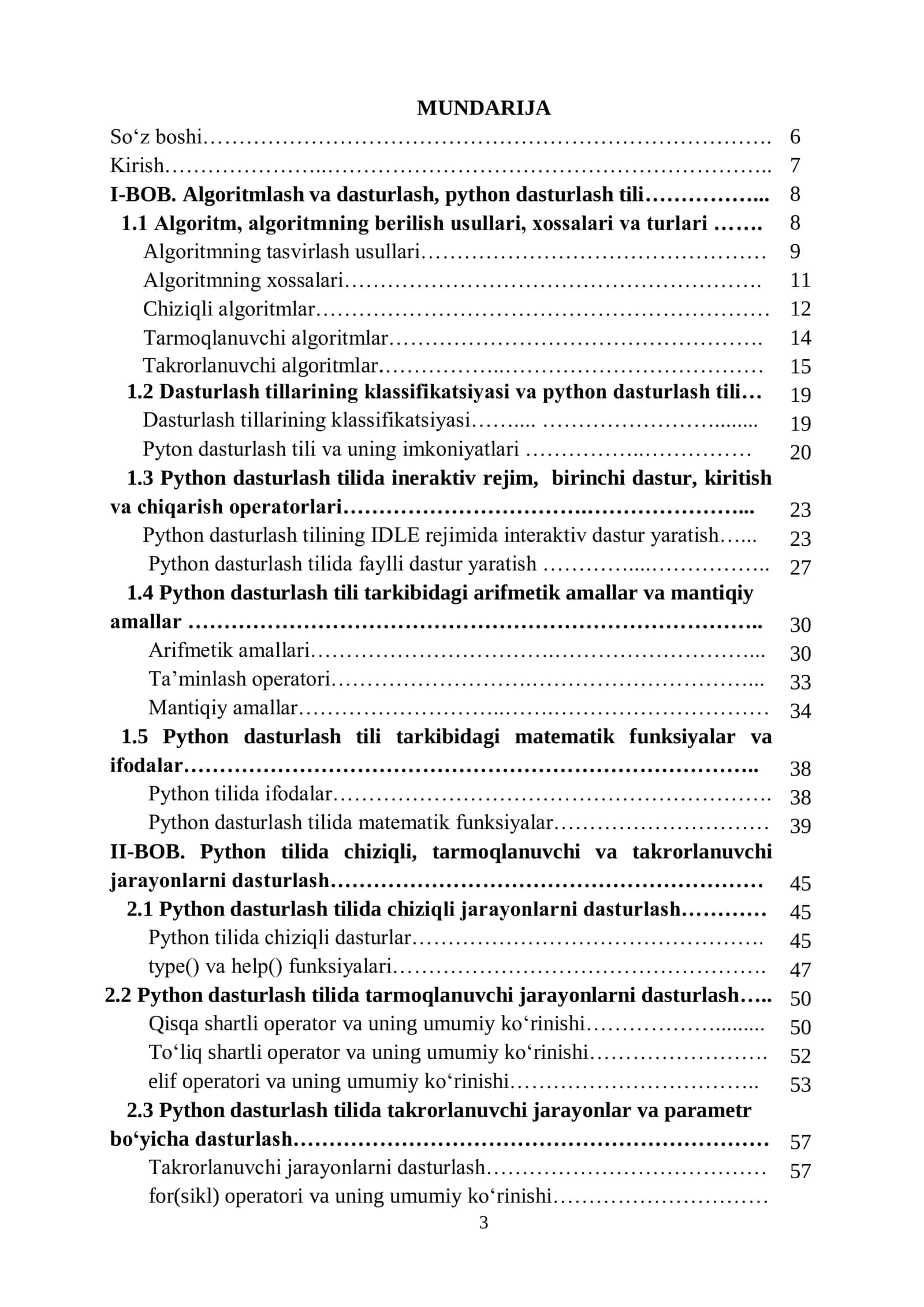 PYTHON TILIDA DASTURLASH ASOSLARI (I-QISM) 3