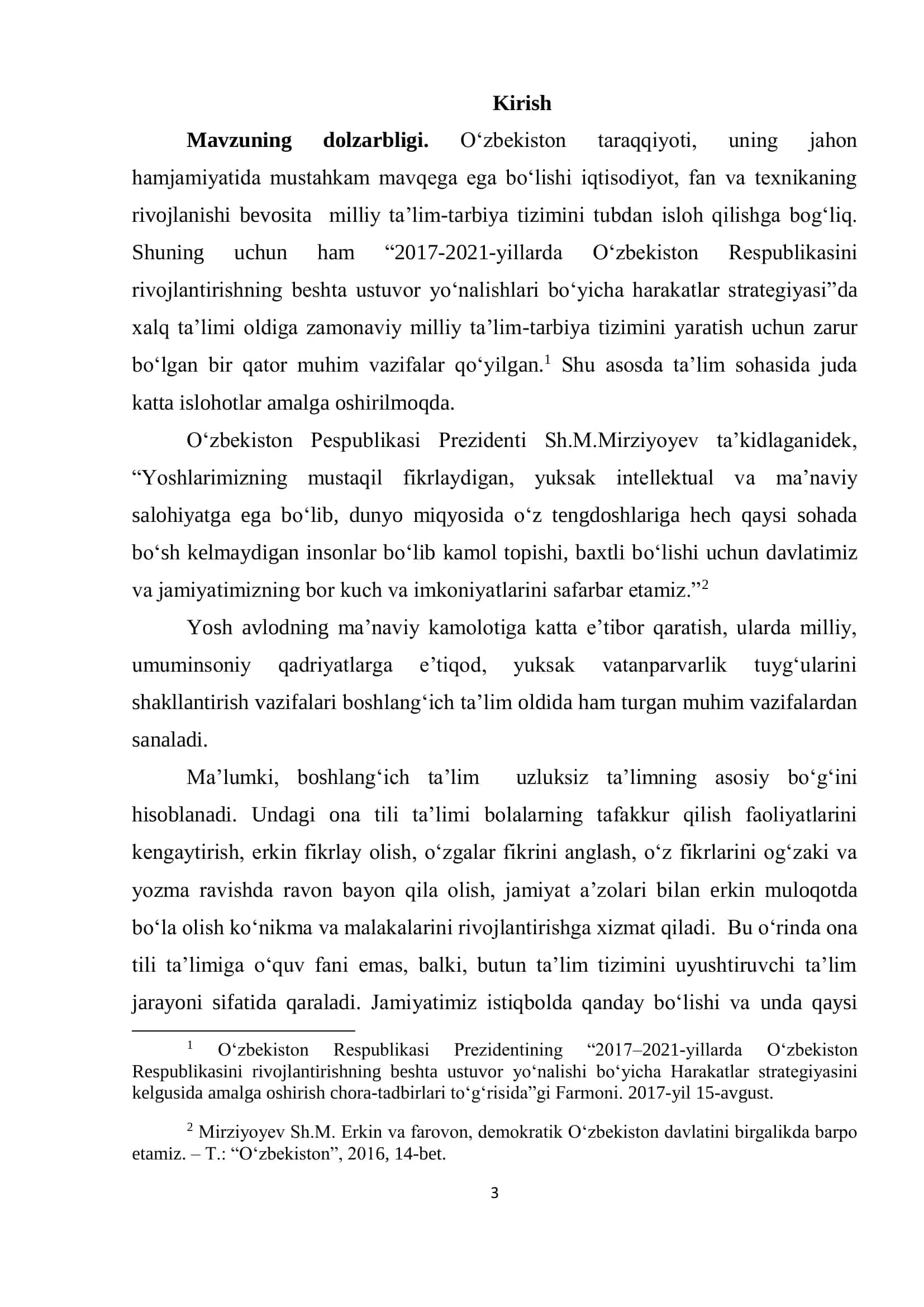 Oʻzbekiston Respublikasini rivojlantirishning beshta ustuvor yoʻnalishlari boʻyicha harakatlar strategiyasi 3
