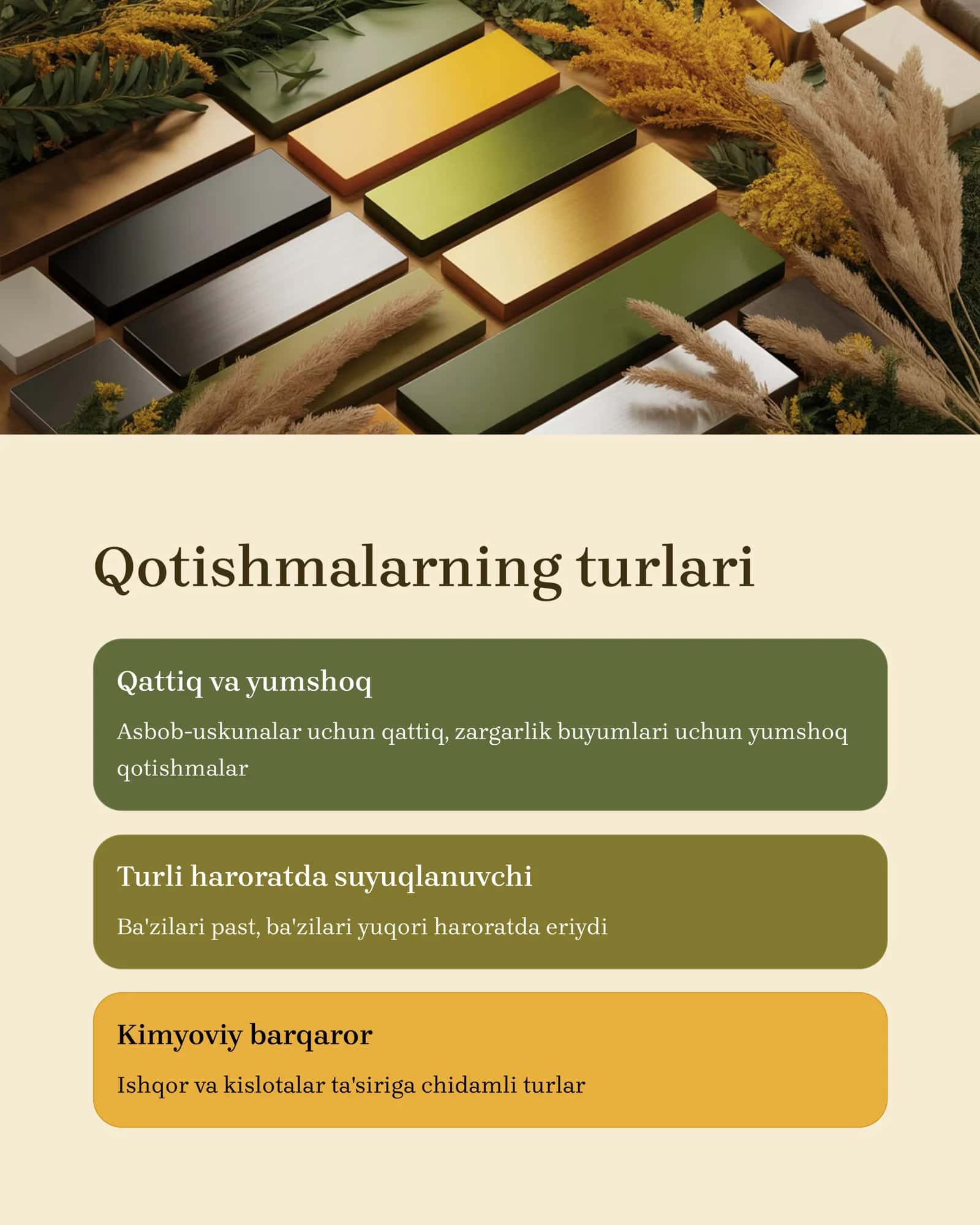 Qotishmalar: Metallarning ajoyib dunyosi 3