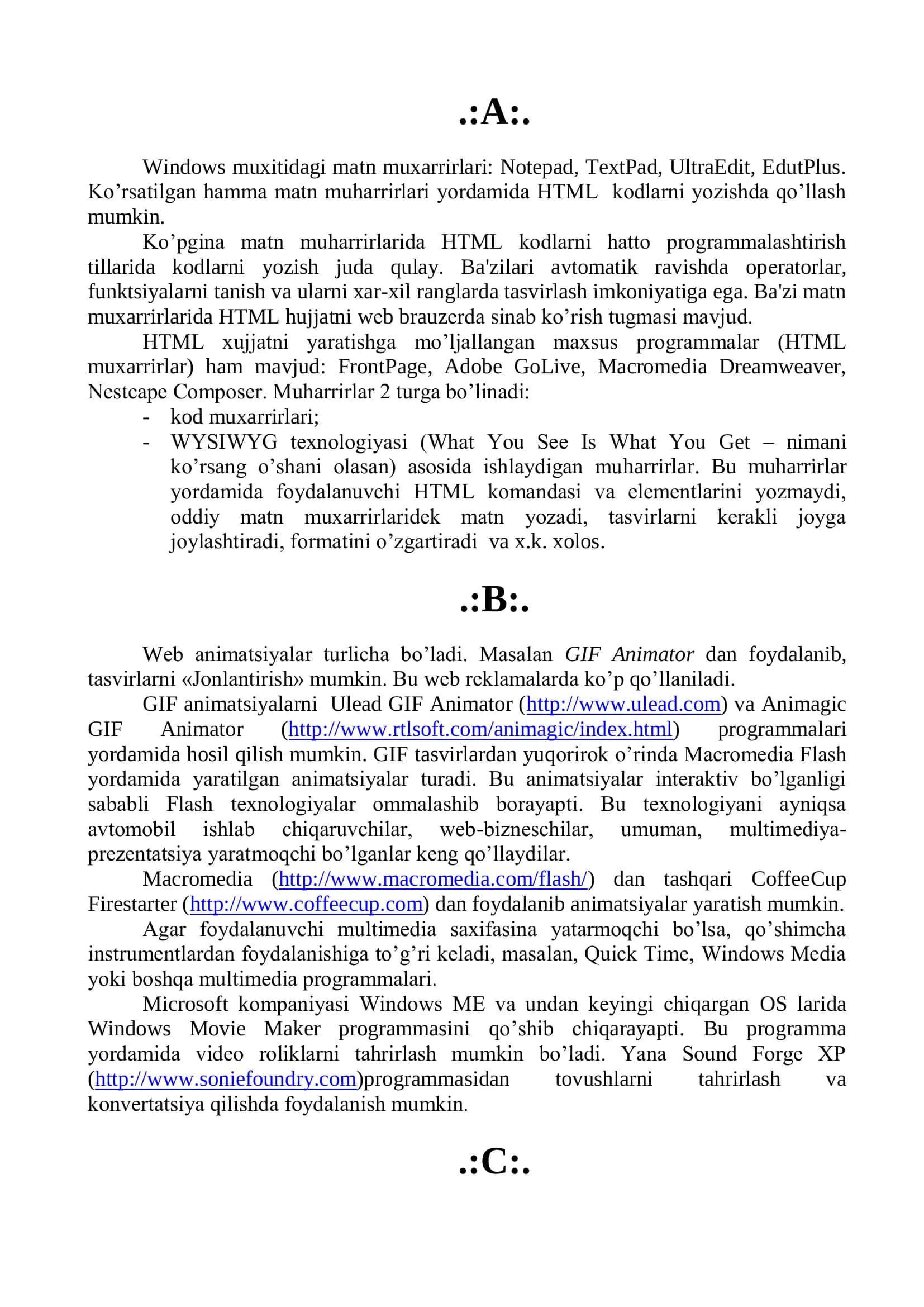 Web saxifa yaratuvchi dasturlar 3