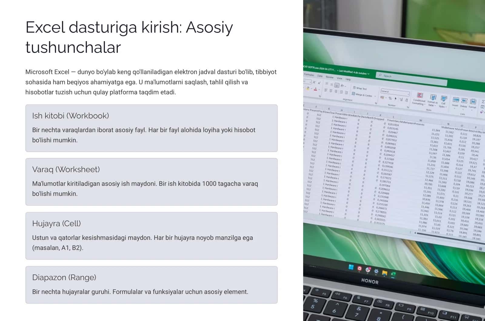 Excel dasturida turli hisobotlar tayyorlash. 3