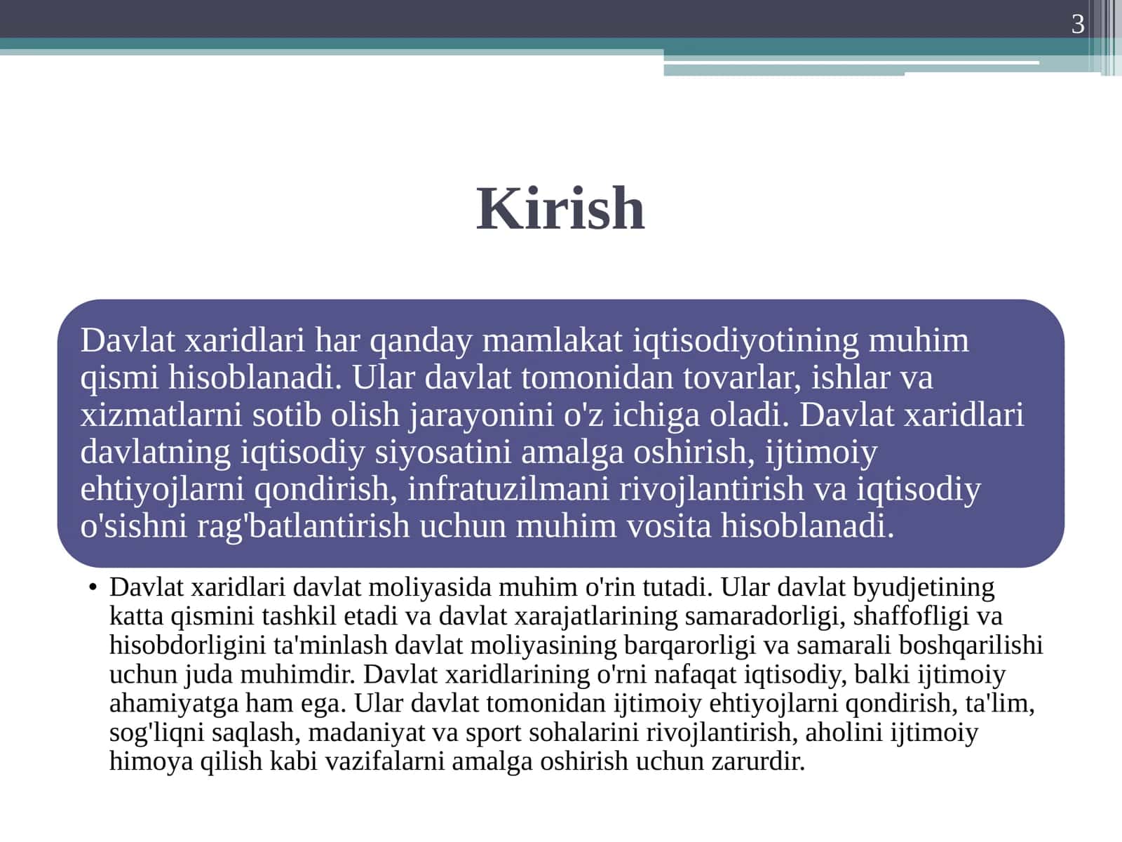 DAVLAT XARIDLARINING O’RNI VA MAQSADI 3