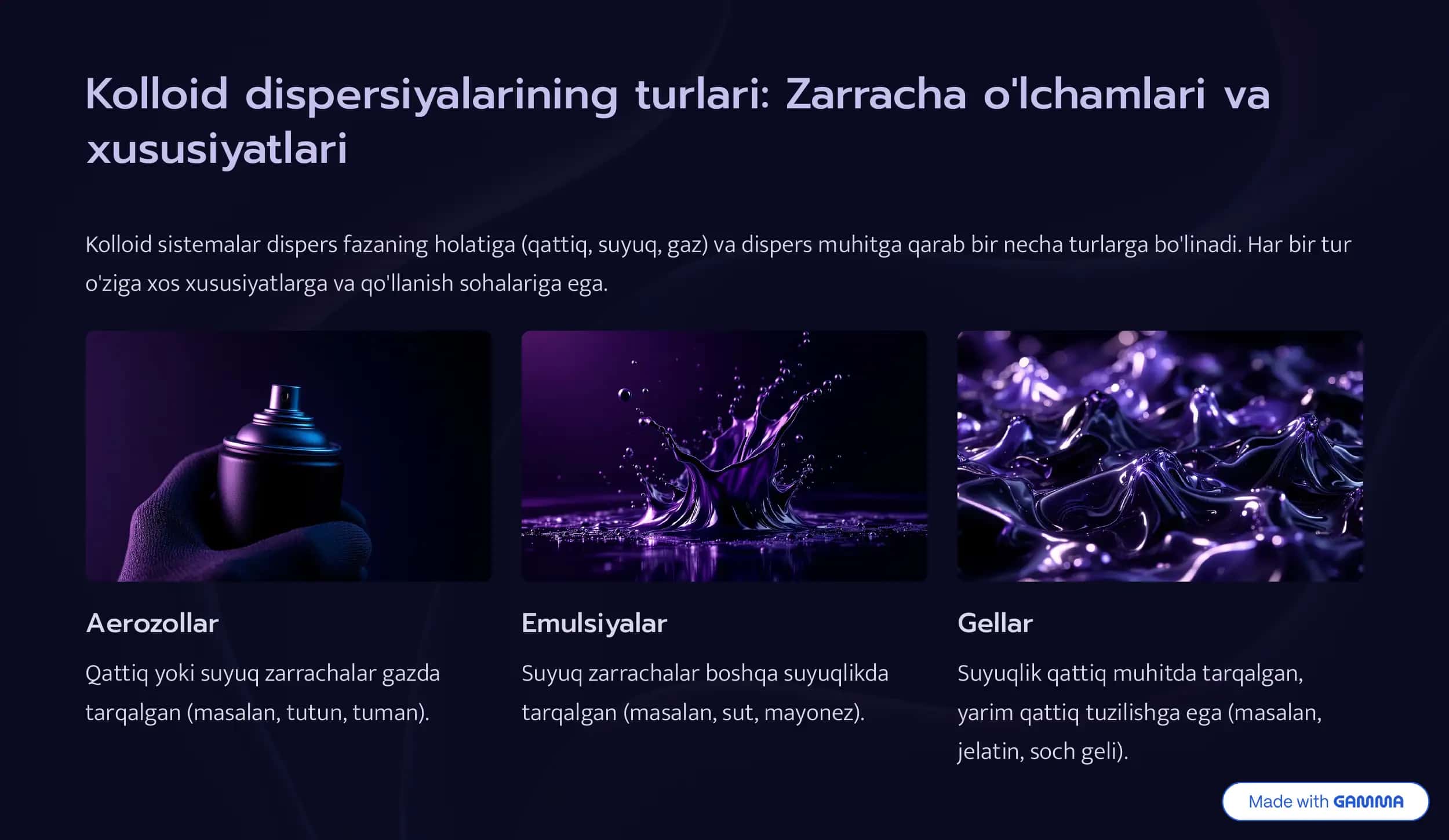 Kolloid Sistemalar: Kirish va Asosiy Tushunchalar 3