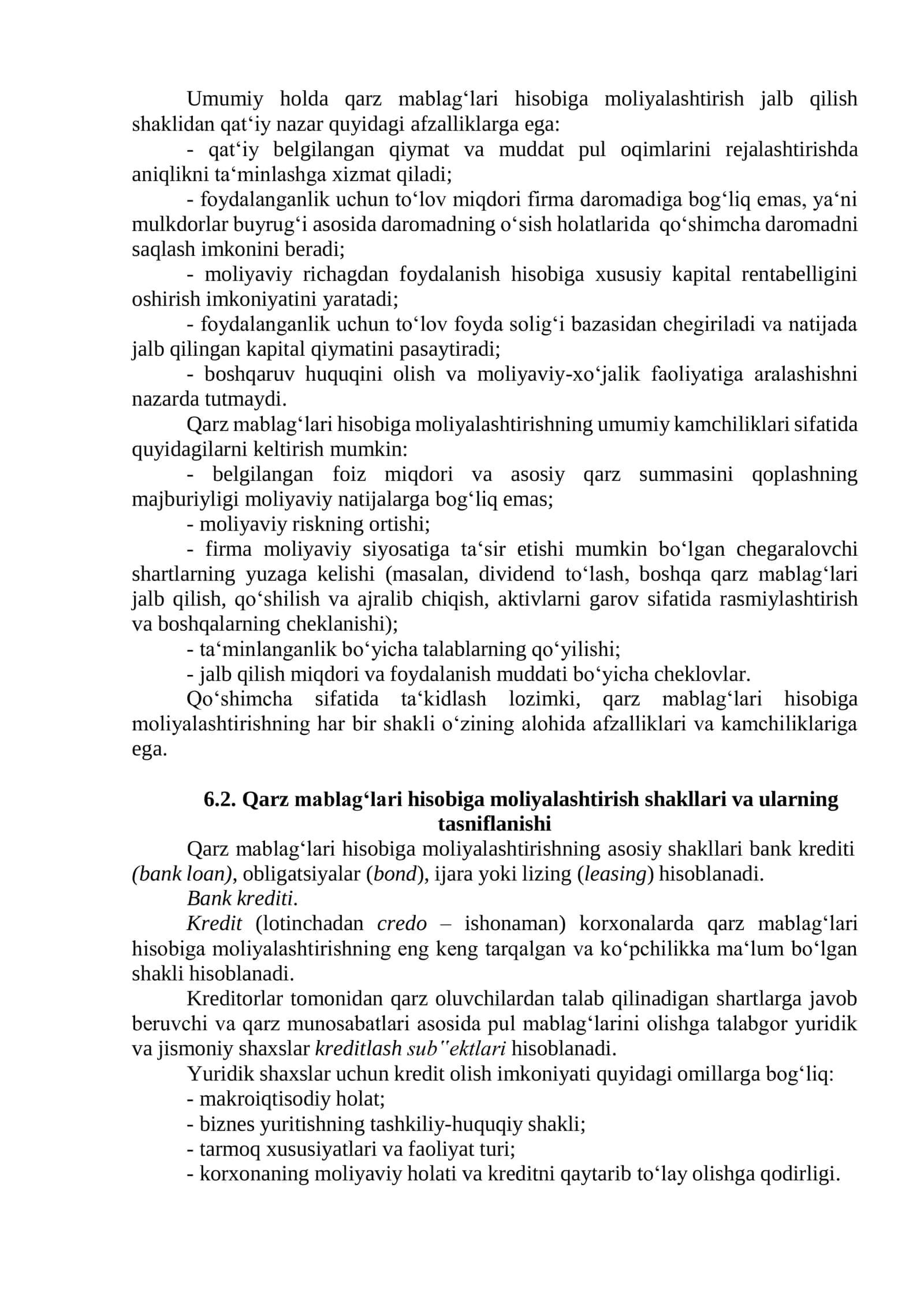 Qarz Mablag'lari Hisobiga Moliyalashtirish 3