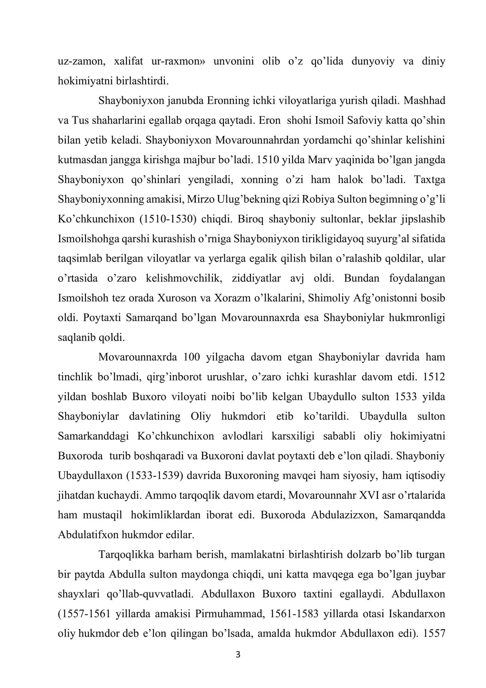 XVII asrdan xix asrning yarmigacha tarbiya, maktab va pedagogik fikrlar rivoji. IX asrning oxiri XX asr boshlarida turkistonda ta’lim tizimi 3