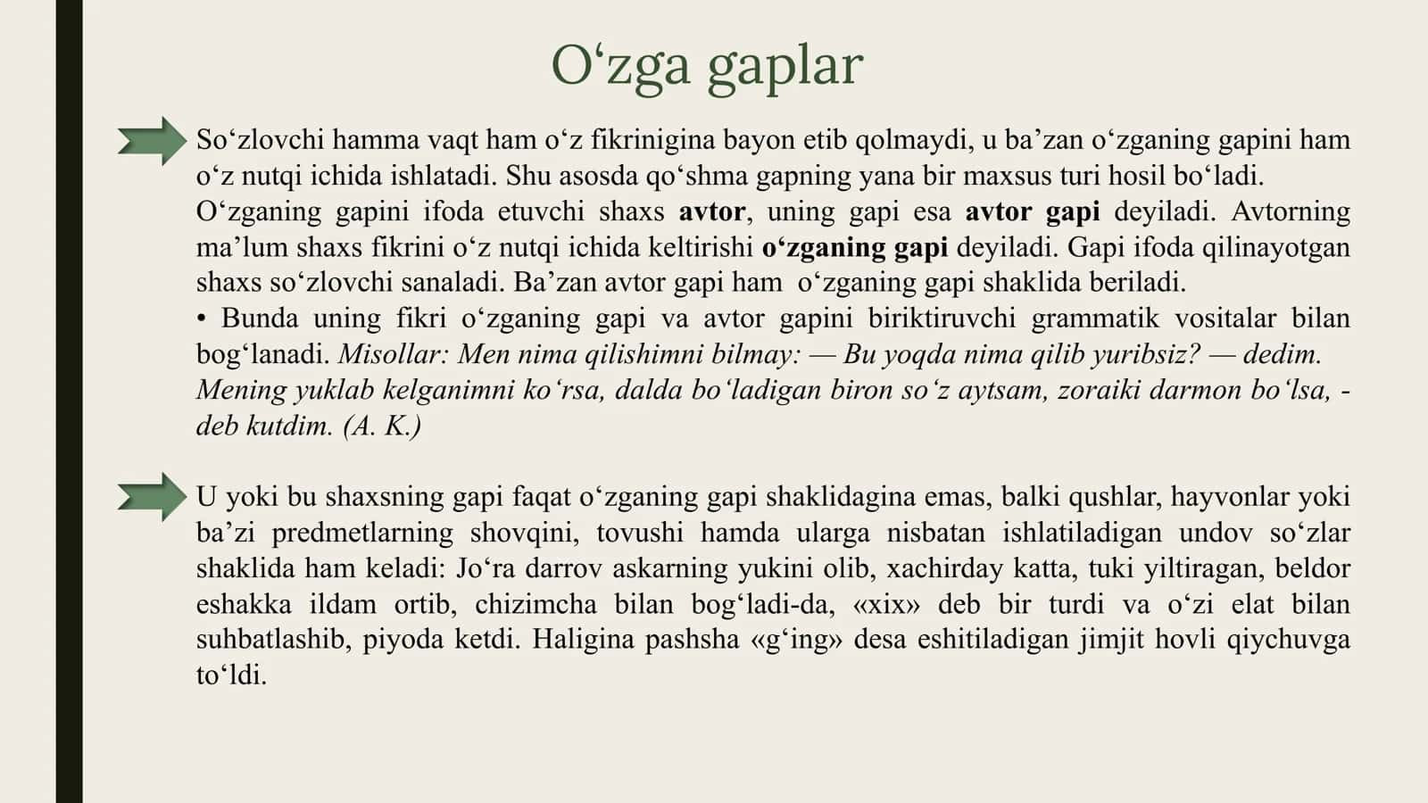 O‘zga gaplar tasnifi 3