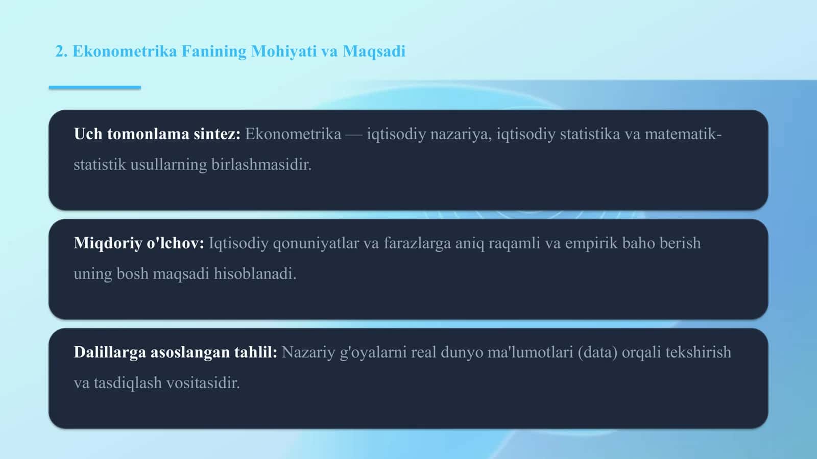Ekonometrika Fanining Mohiyati va Maqsadi 3
