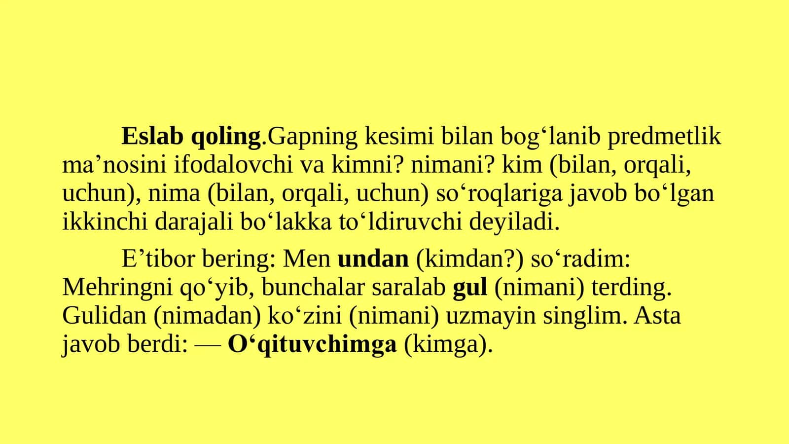 To‘ldiruvchi va uning ifodalanishi. 3