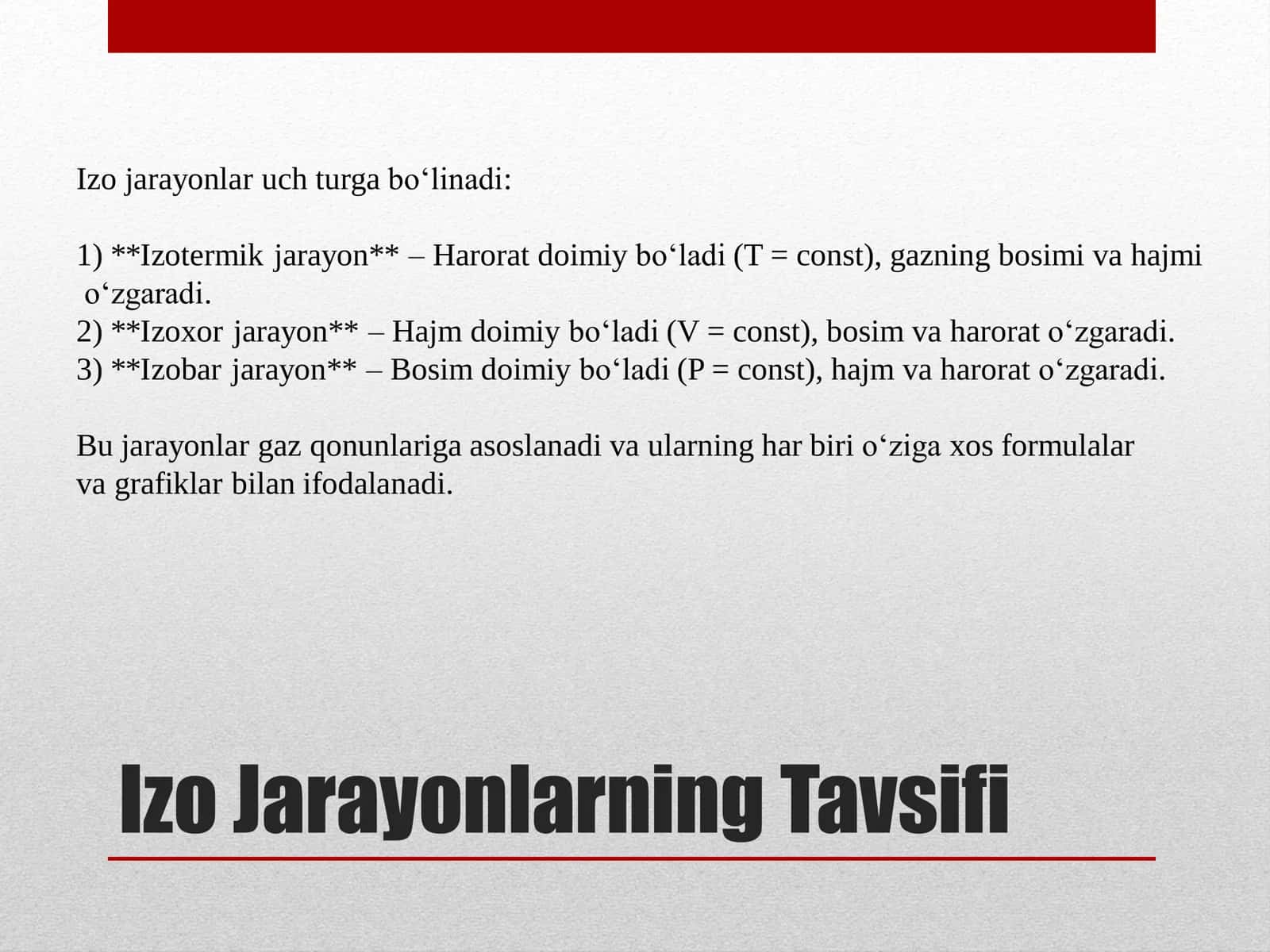 Izo Jarayonlar 3