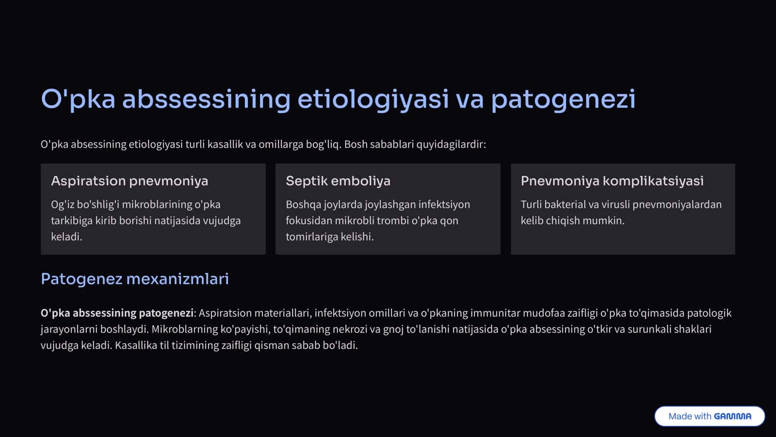 O'pkada bo'shliq sindromi 3