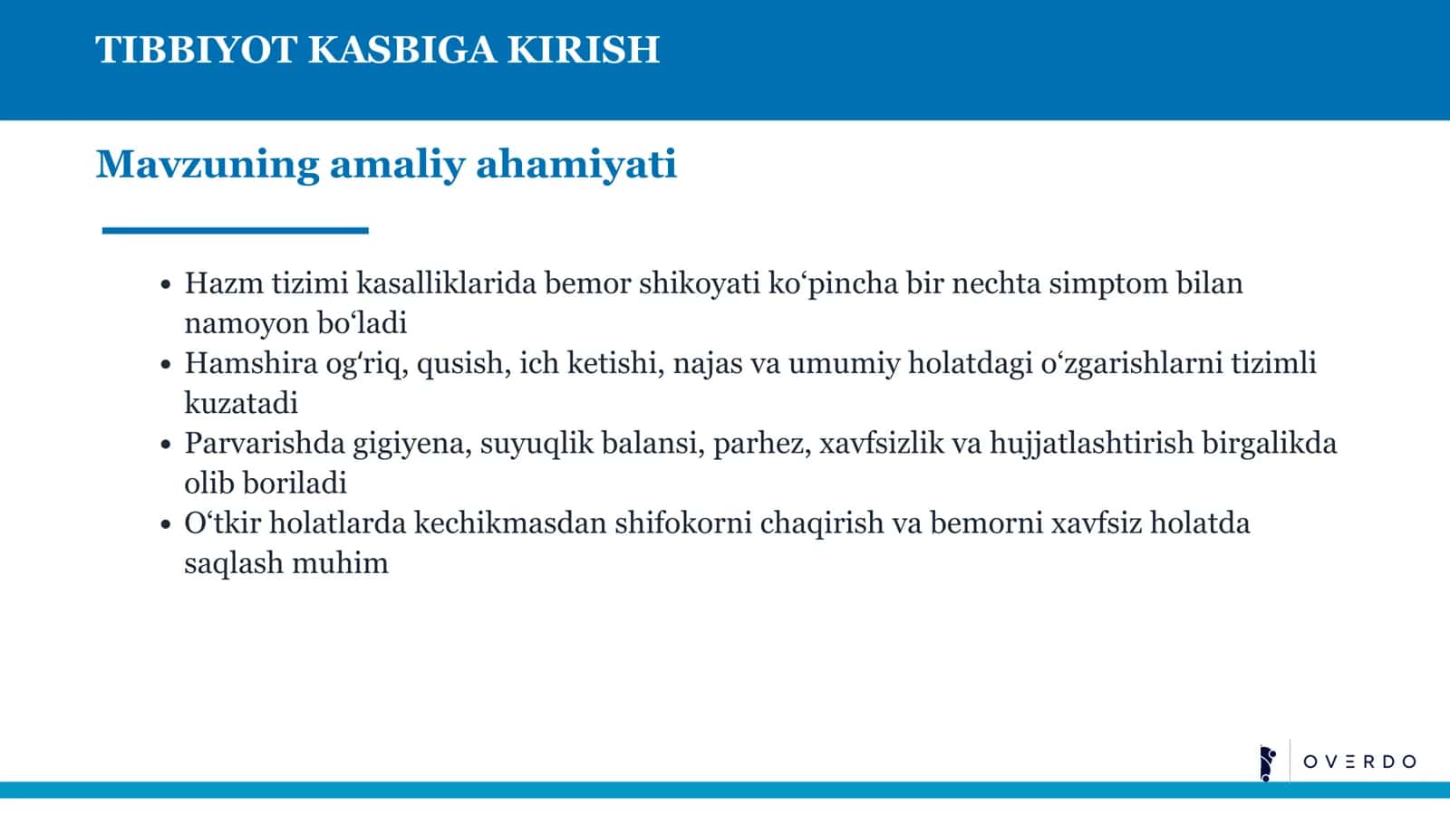 TIBBIYOT KASBIGA KIRISH 3